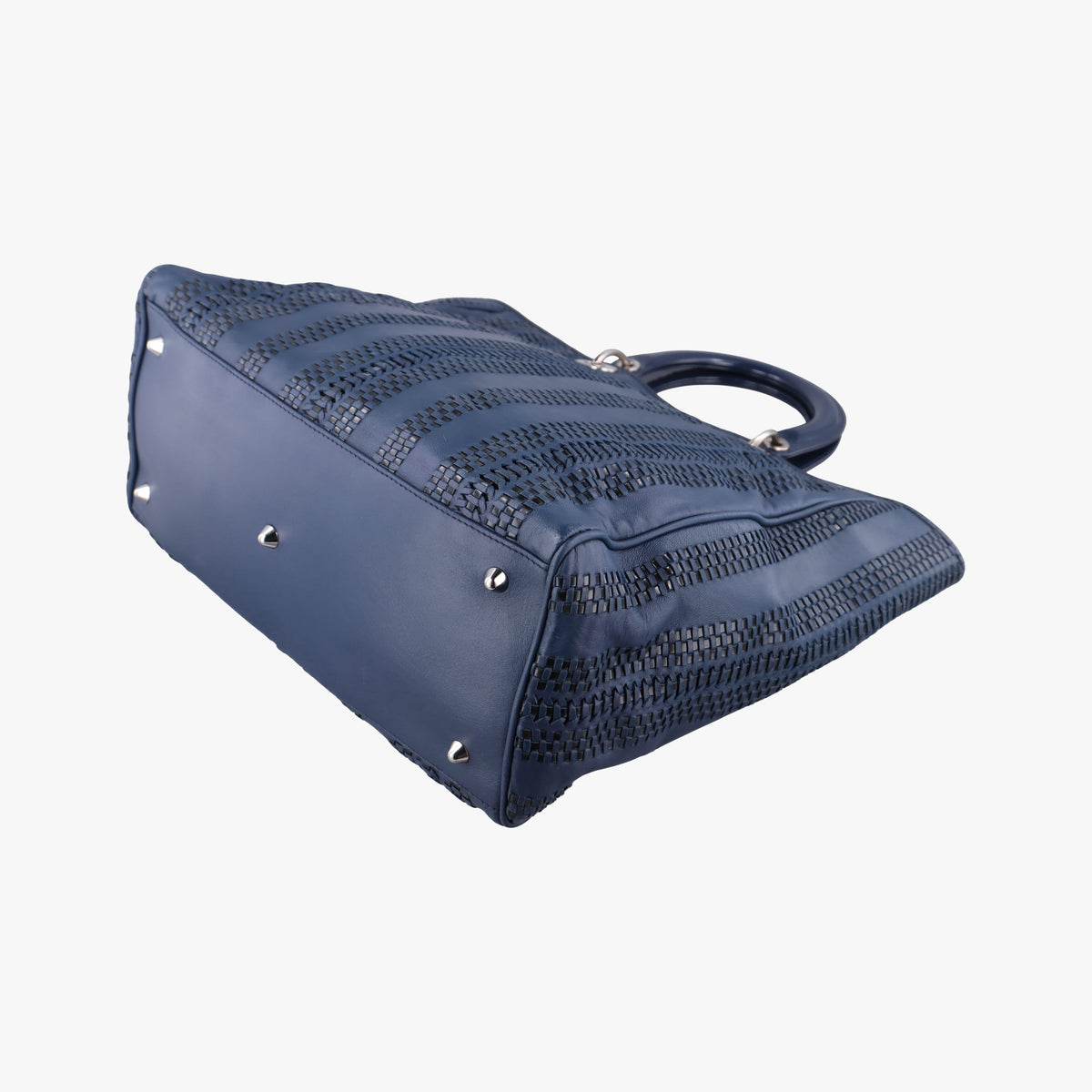 Secondhand Christian Dior Soft Lady Dior Navy Leather  handbag | stylenewstar