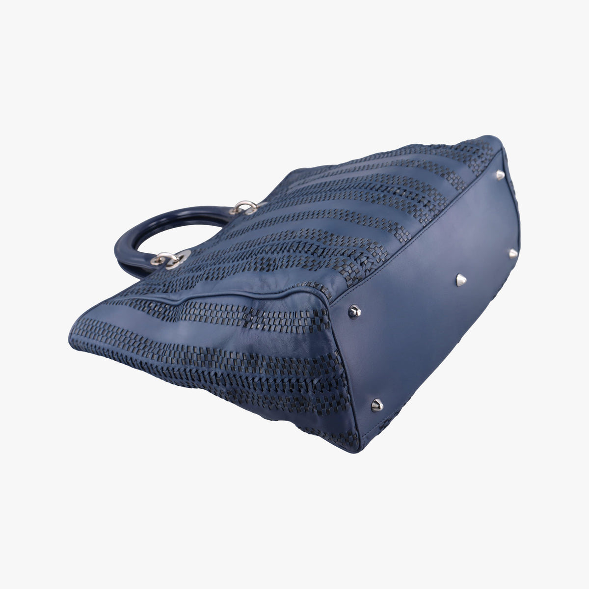 Secondhand Christian Dior Soft Lady Dior Navy Leather  handbag | stylenewstar