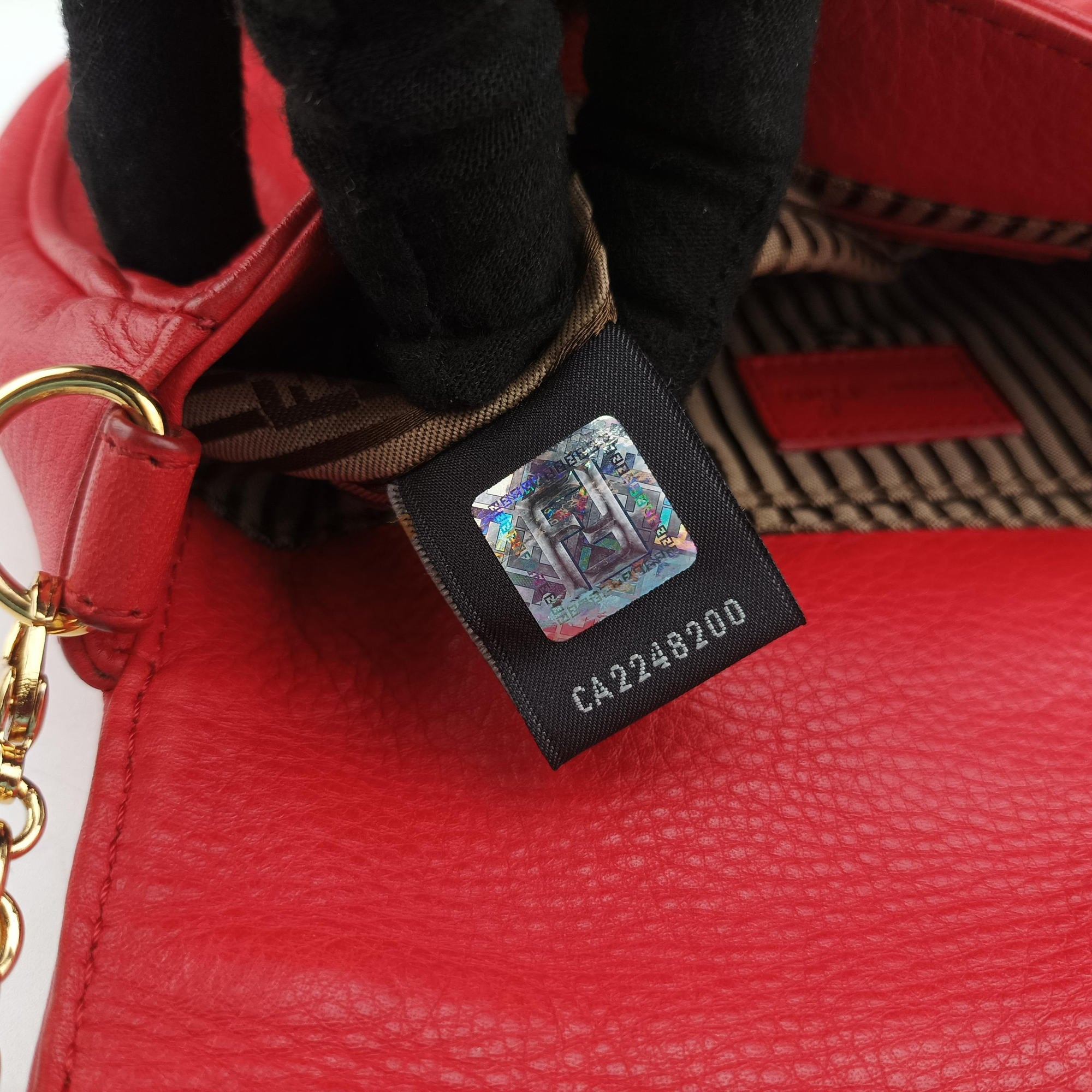 Pre-owned Fendi Fendista Pochette Red Leather 8M0276 shoulderbag | stylenewstar