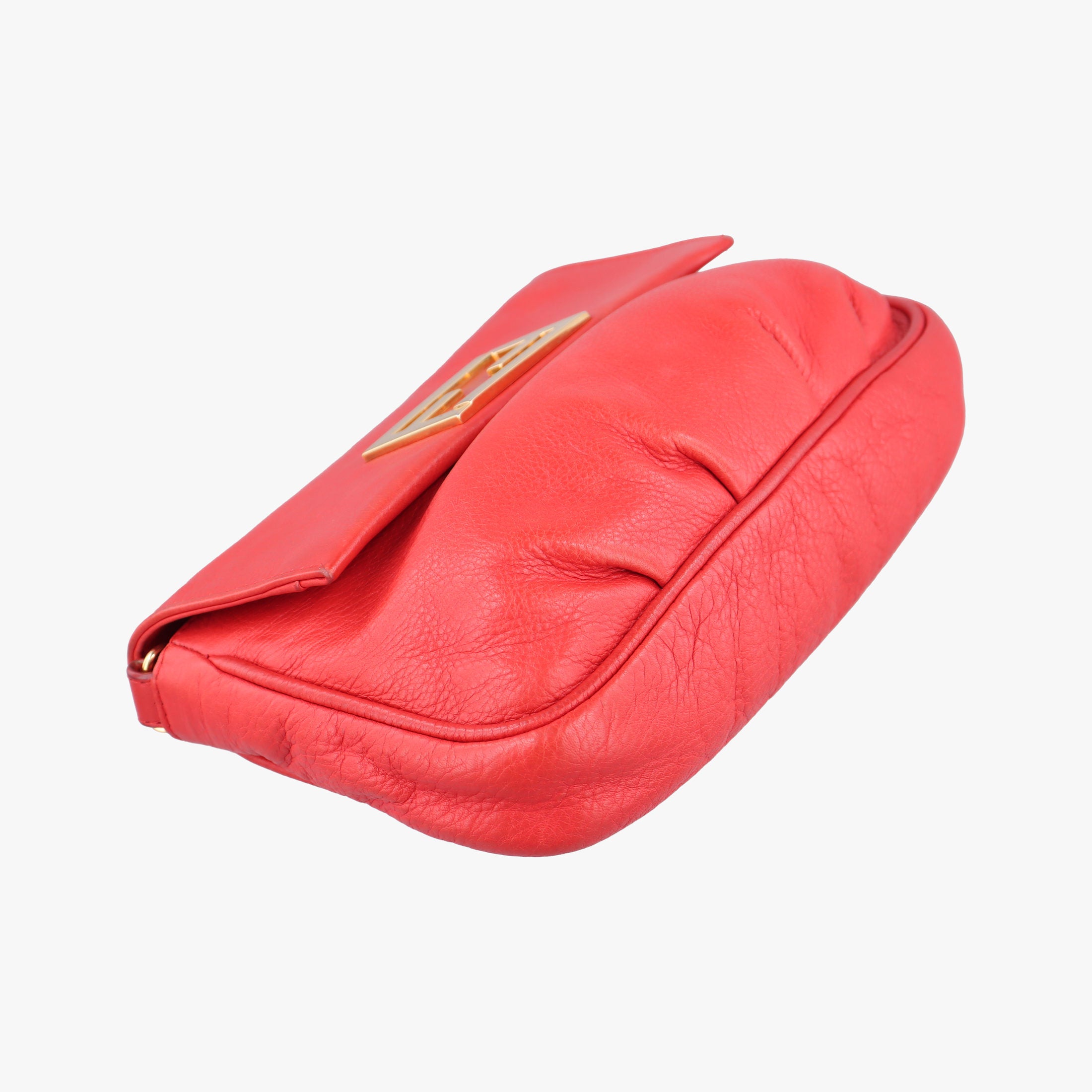 Pre-owned Fendi Fendista Pochette Red Leather 8M0276 shoulderbag | stylenewstar