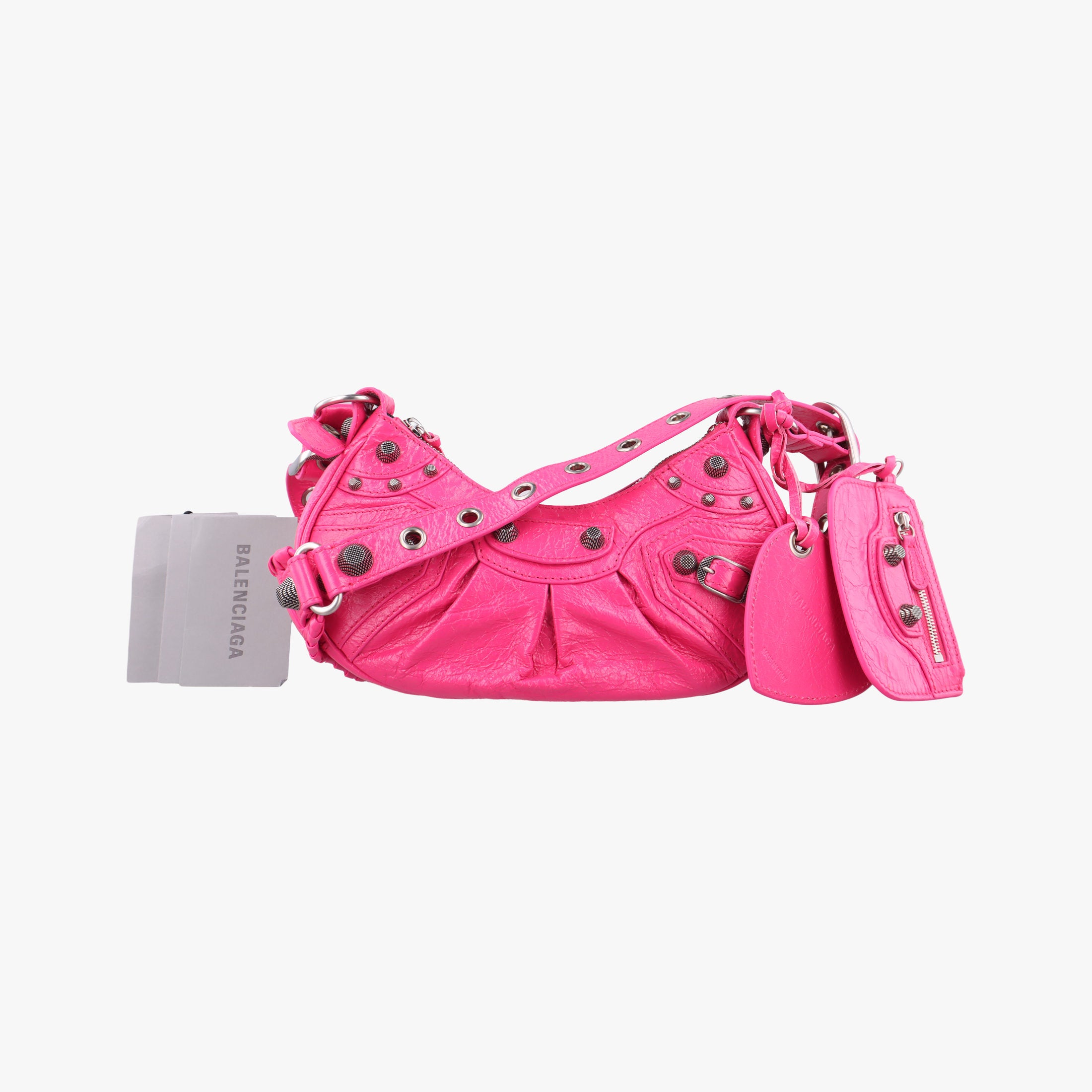 Pre-owned Balenciaga Le Cagole Pink lambskin  shoulderbag | stylenewstar