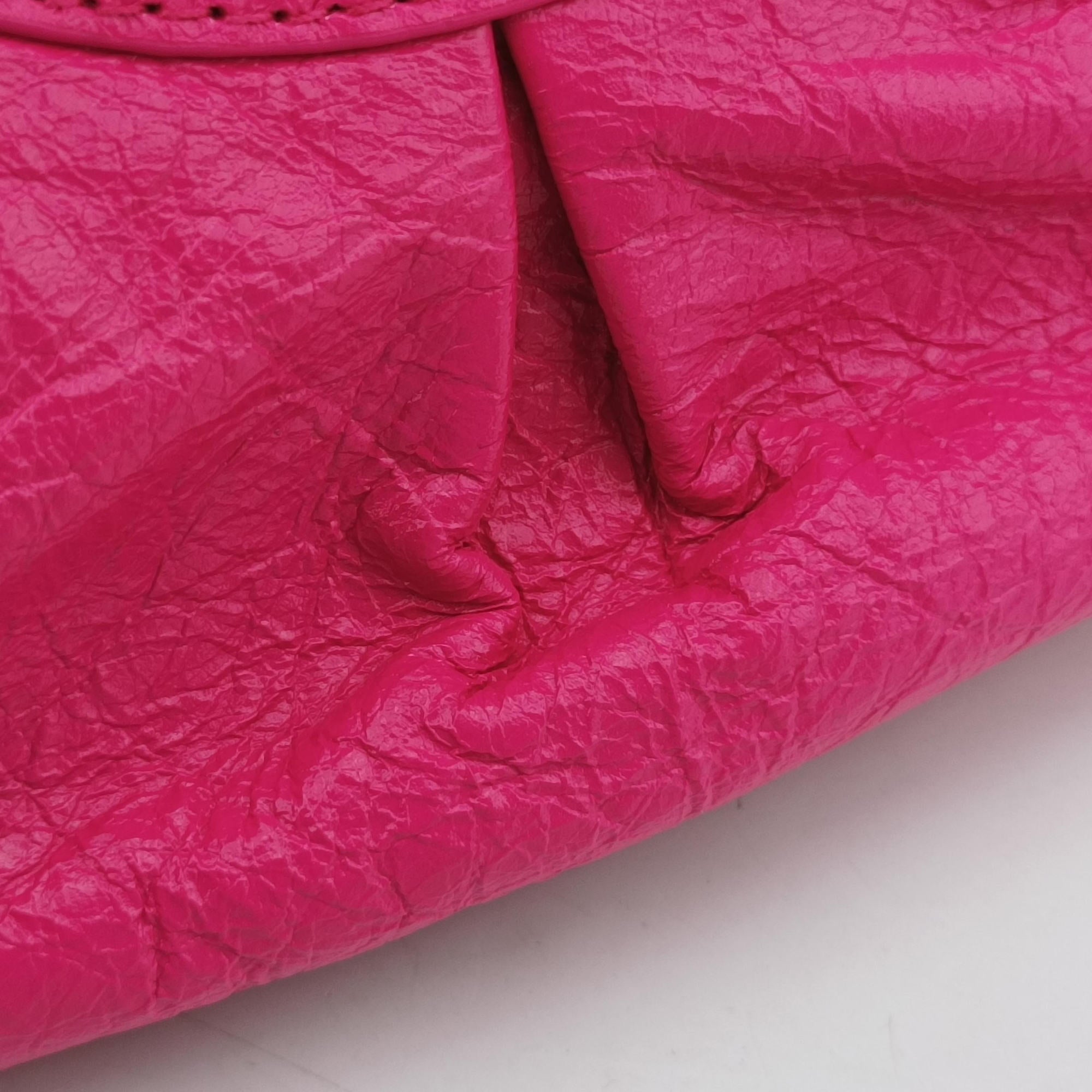 Pre-owned Balenciaga Le Cagole Pink lambskin  shoulderbag | stylenewstar