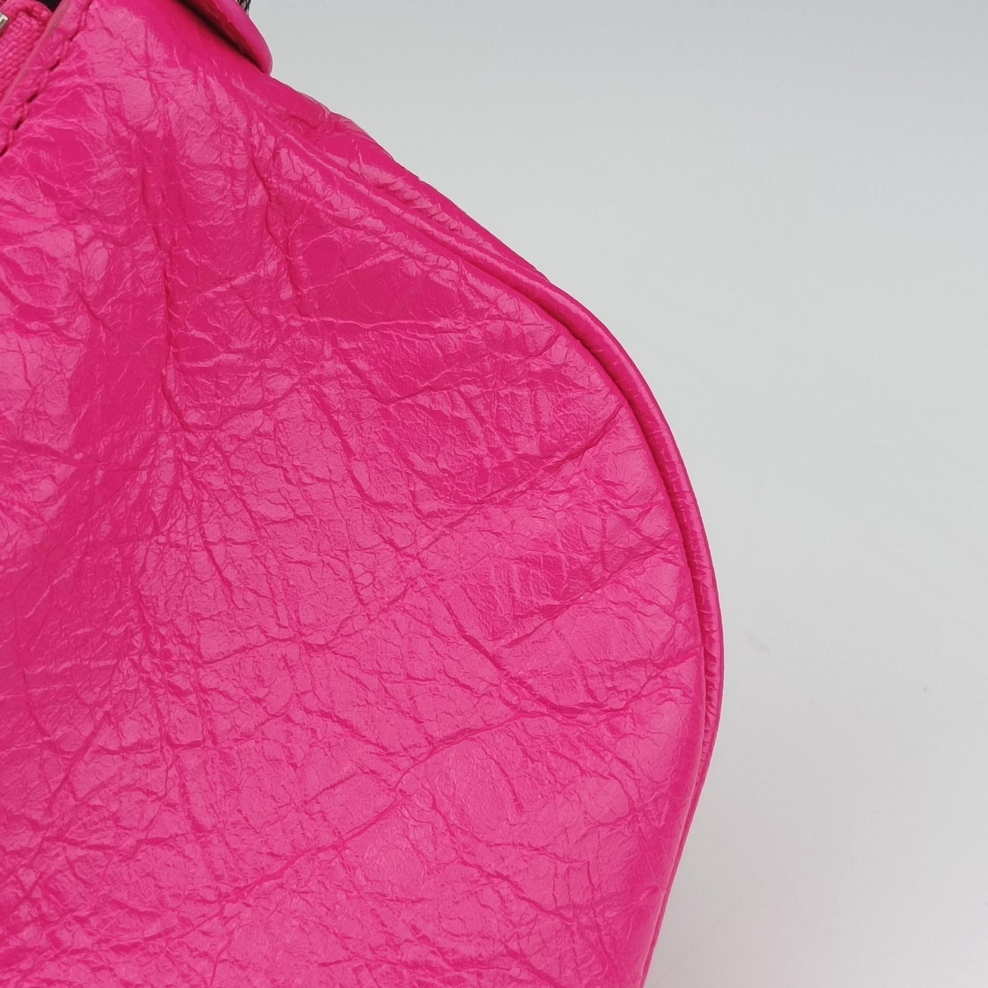 Pre-owned Balenciaga Le Cagole Pink lambskin  shoulderbag | stylenewstar