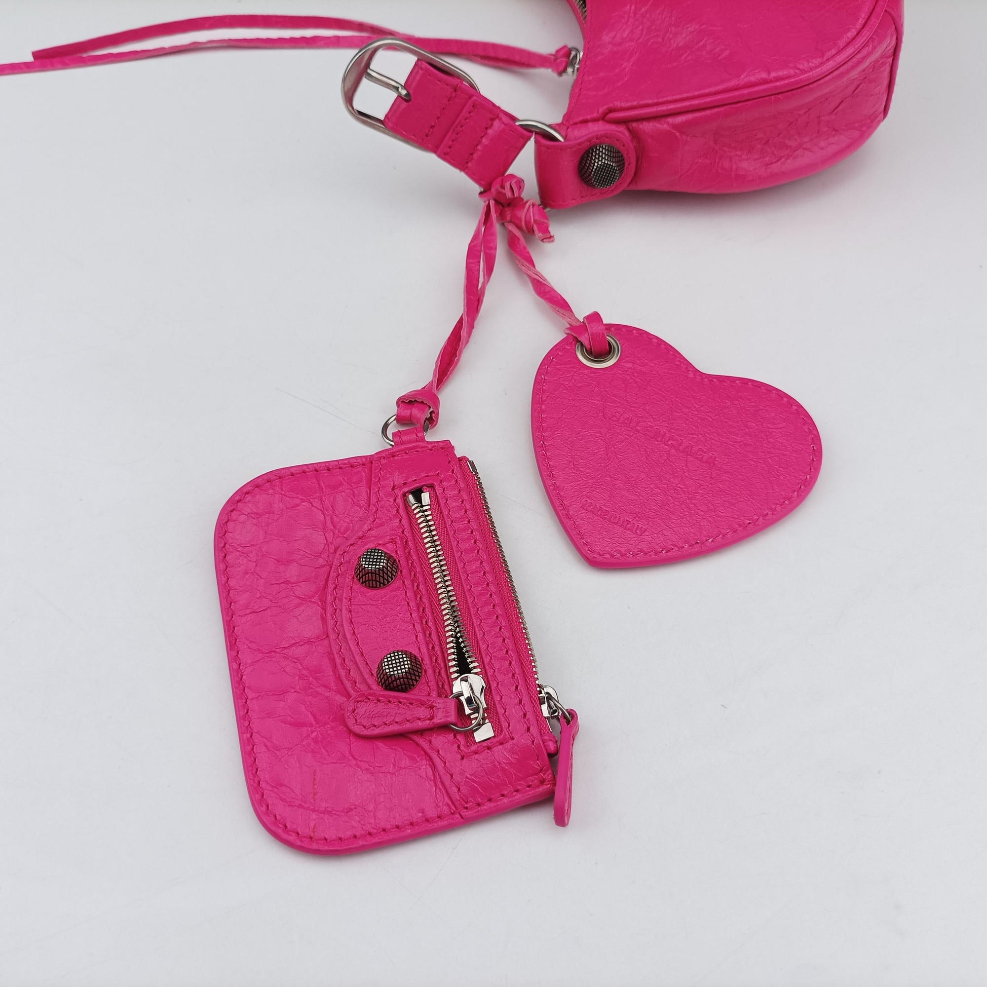 Pre-owned Balenciaga Le Cagole Pink lambskin  shoulderbag | stylenewstar