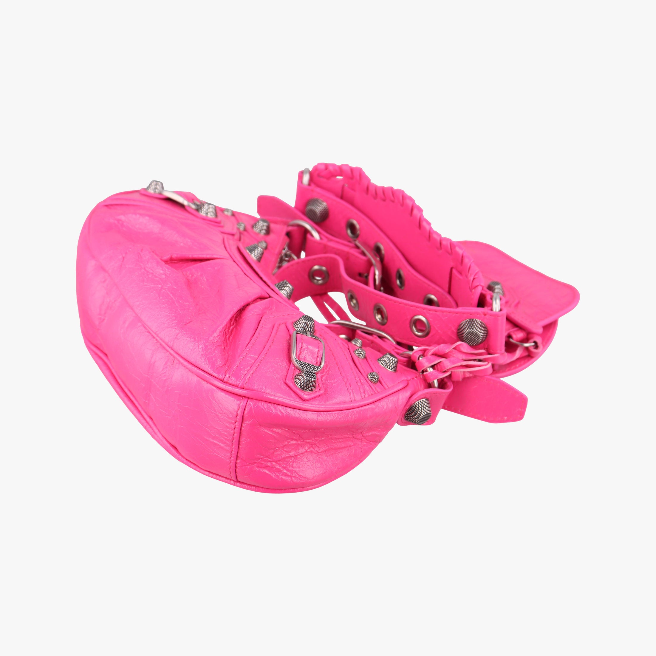Pre-owned Balenciaga Le Cagole Pink lambskin  shoulderbag | stylenewstar