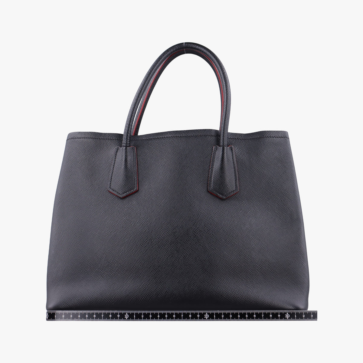 Pre-owned Prada Double Cuir Black SAFFIANO Leather B2756T handbag | stylenewstar