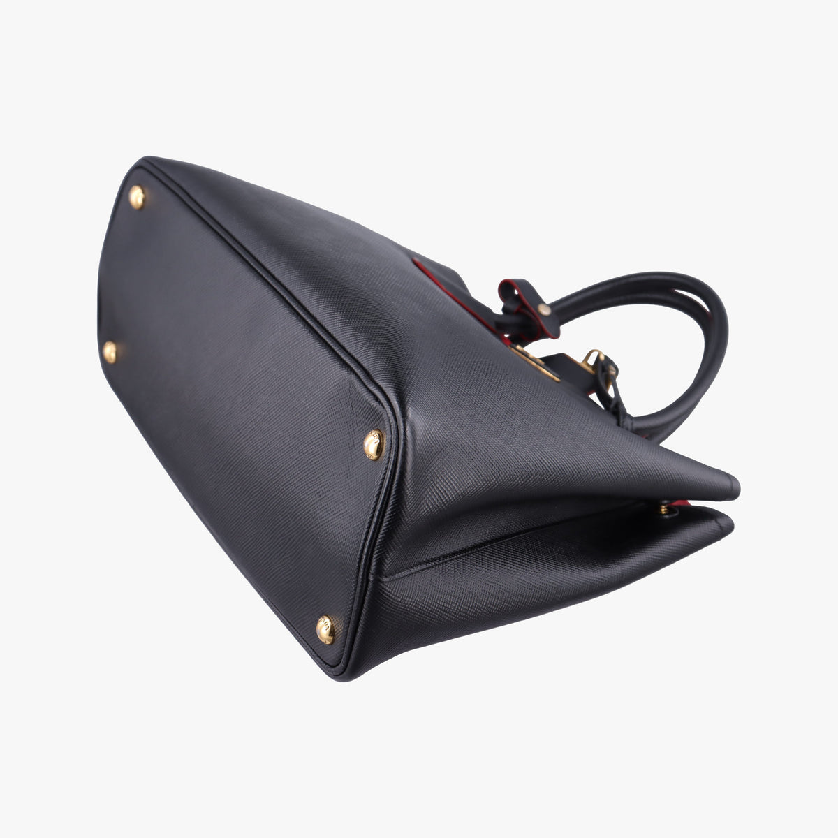 Pre-owned Prada Double Cuir Black SAFFIANO Leather B2756T handbag | stylenewstar