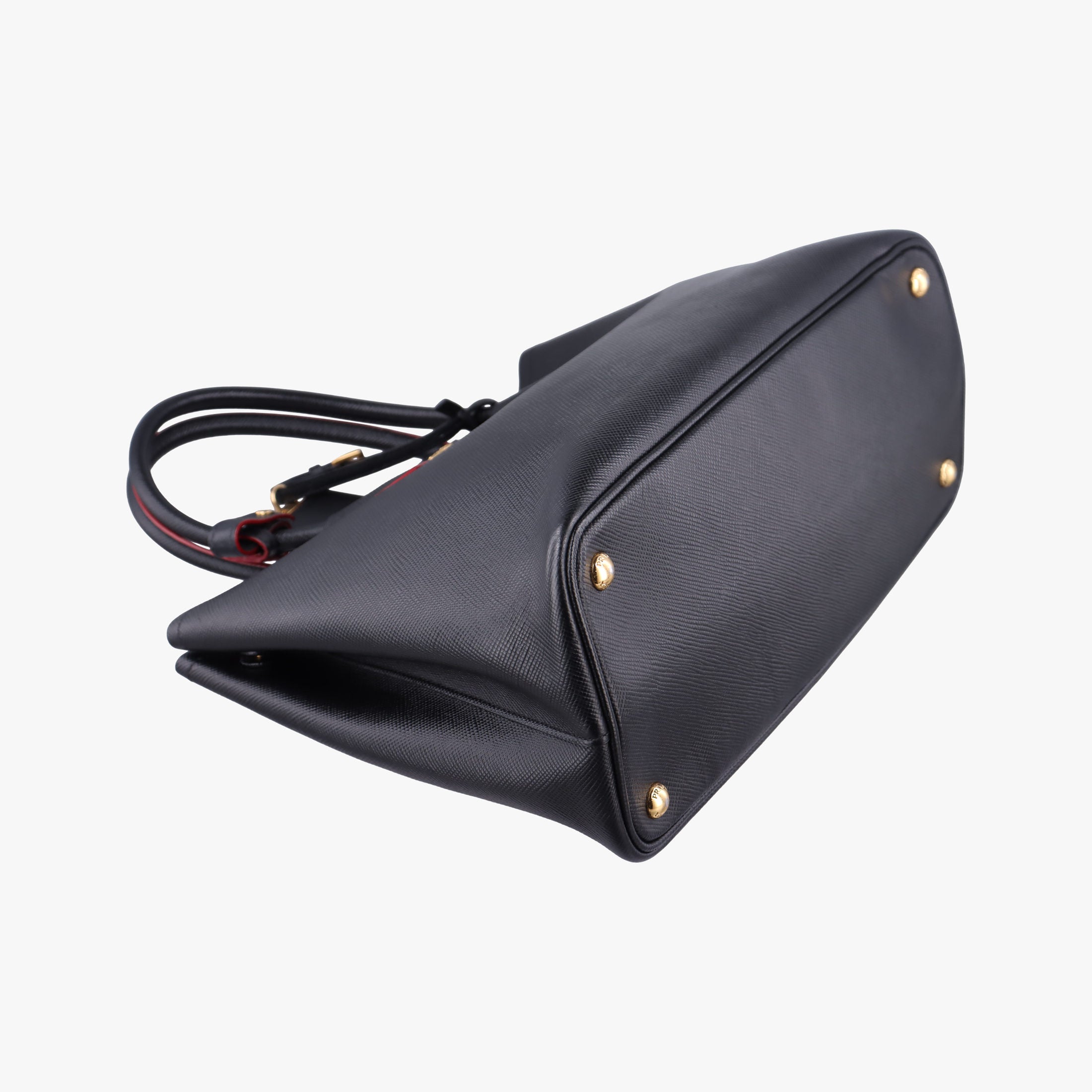 Pre-owned Prada Double Cuir Black SAFFIANO Leather B2756T handbag | stylenewstar