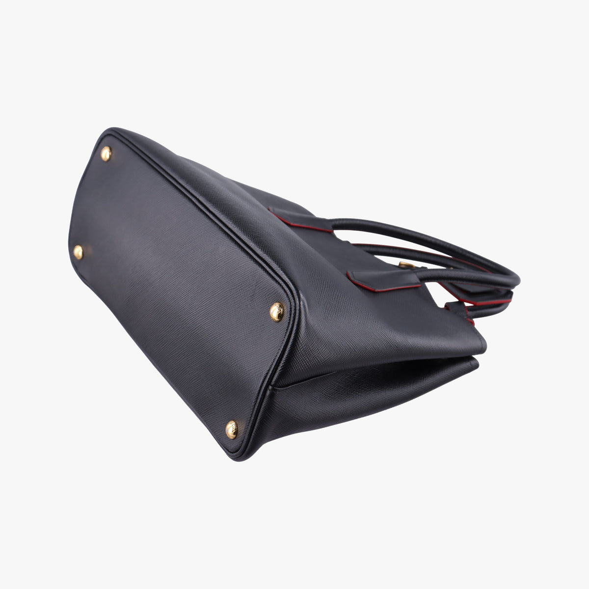 Pre-owned Prada Double Cuir Black SAFFIANO Leather B2756T handbag | stylenewstar
