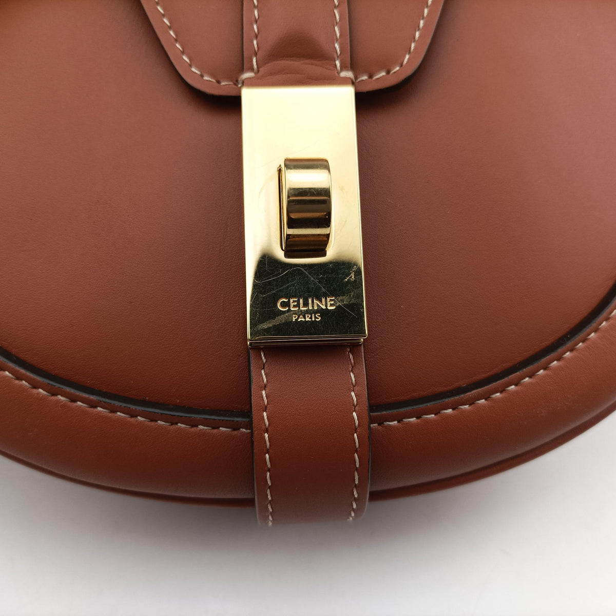 Pre-owned Celine Besace 16 Small Brown Leather W-SL-2 shoulderbag | stylenewstar