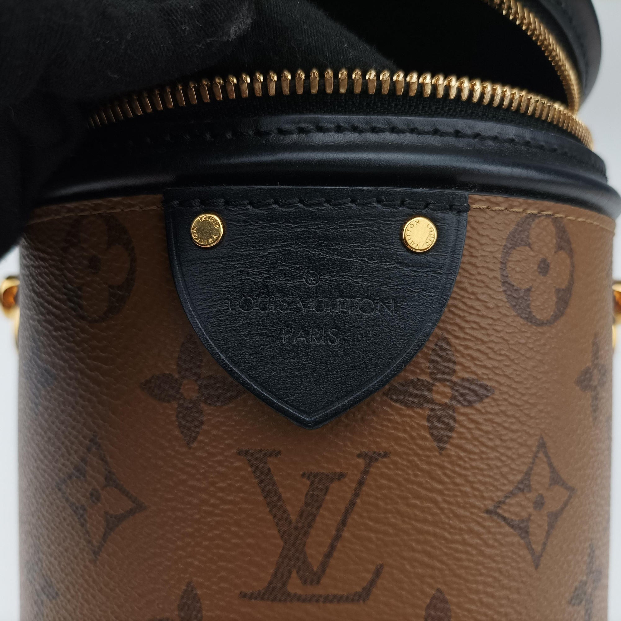 Pre-owned Louis Vuitton Cannes Brown × Black Monogram Reverse Giant M43986 shoulderbag | stylenewstar