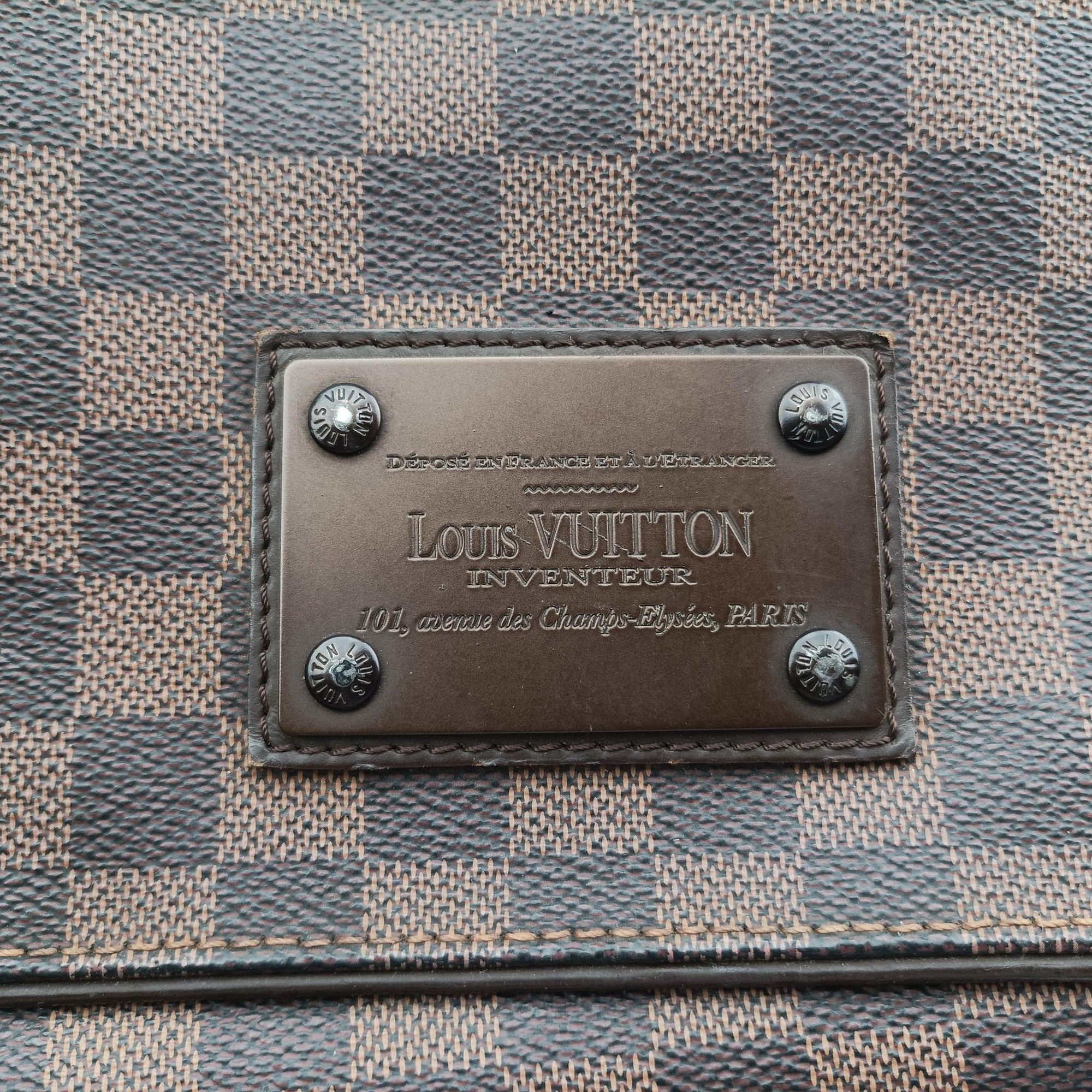 Pre-owned Louis Vuitton BROOKLYN MM EBENE Damier Canvas N51211 shoulderbag | stylenewstar