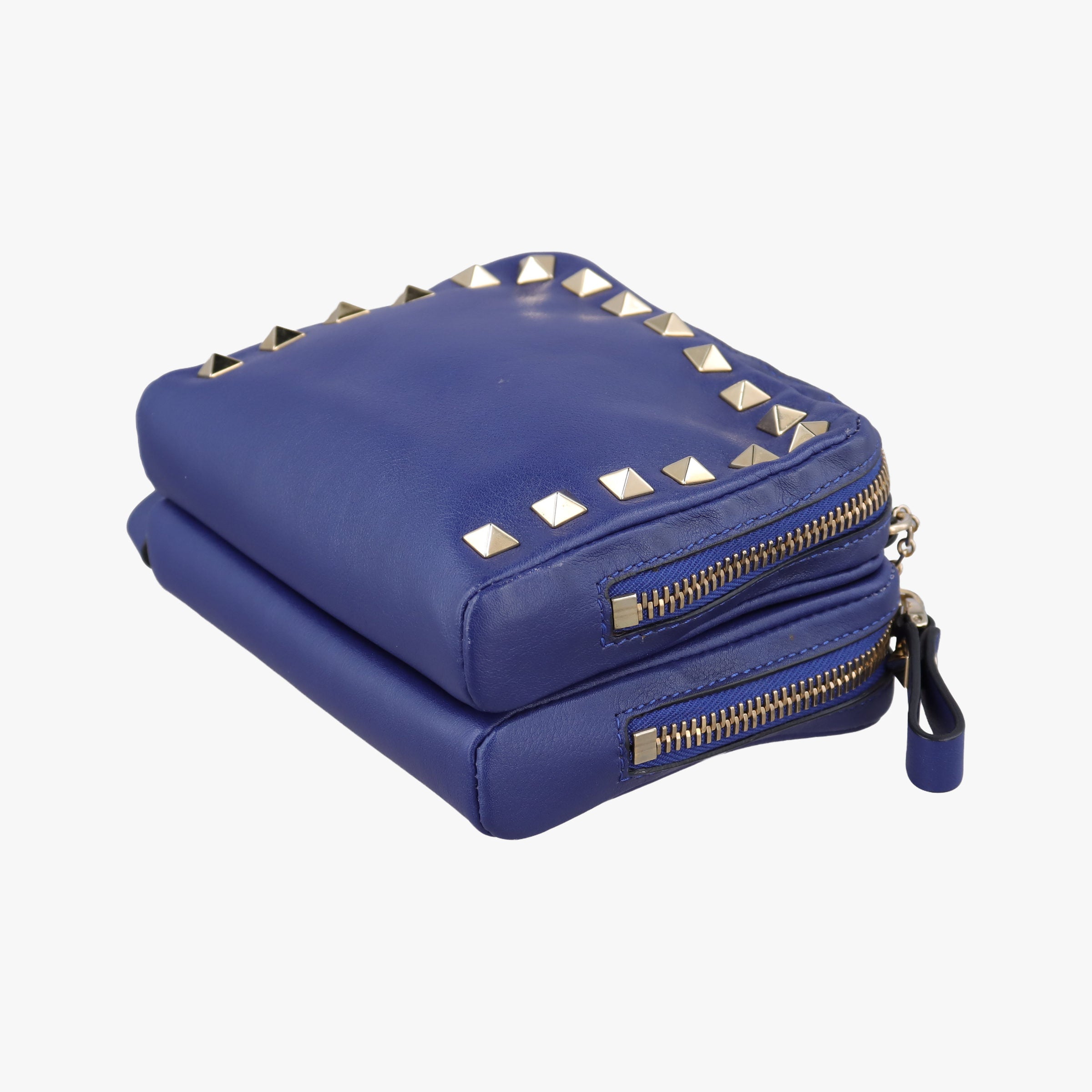 Pre-owned Valentino Rockstud Blue Leather  shoulderbag | stylenewstar