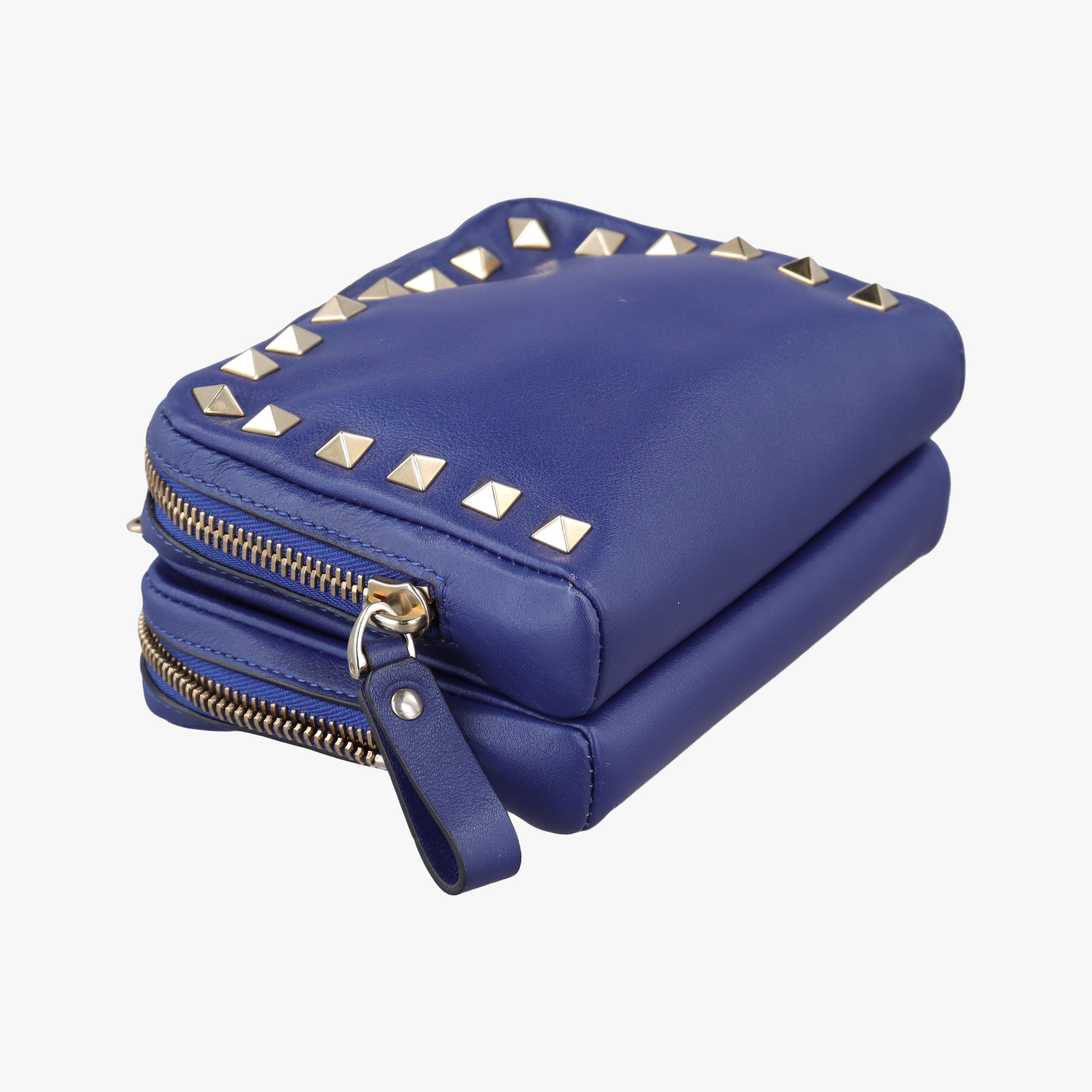 Pre-owned Valentino Rockstud Blue Leather  shoulderbag | stylenewstar