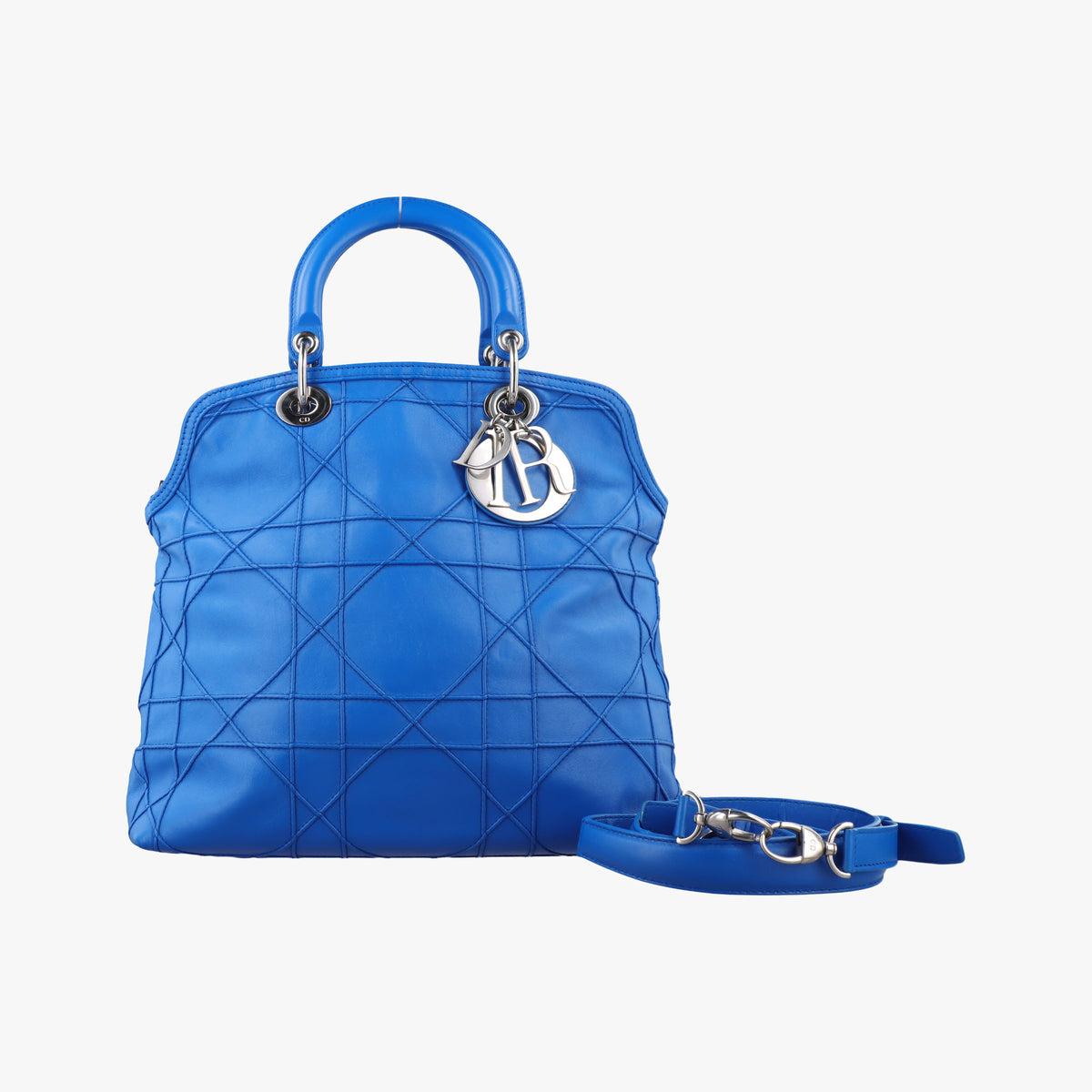Pre-owned Christian Dior Granville Blue lambskin  shoulderbag | stylenewstar