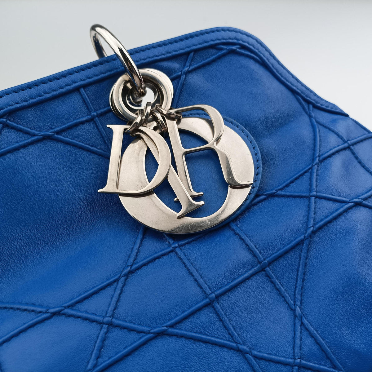 Pre-owned Christian Dior Granville Blue lambskin  shoulderbag | stylenewstar