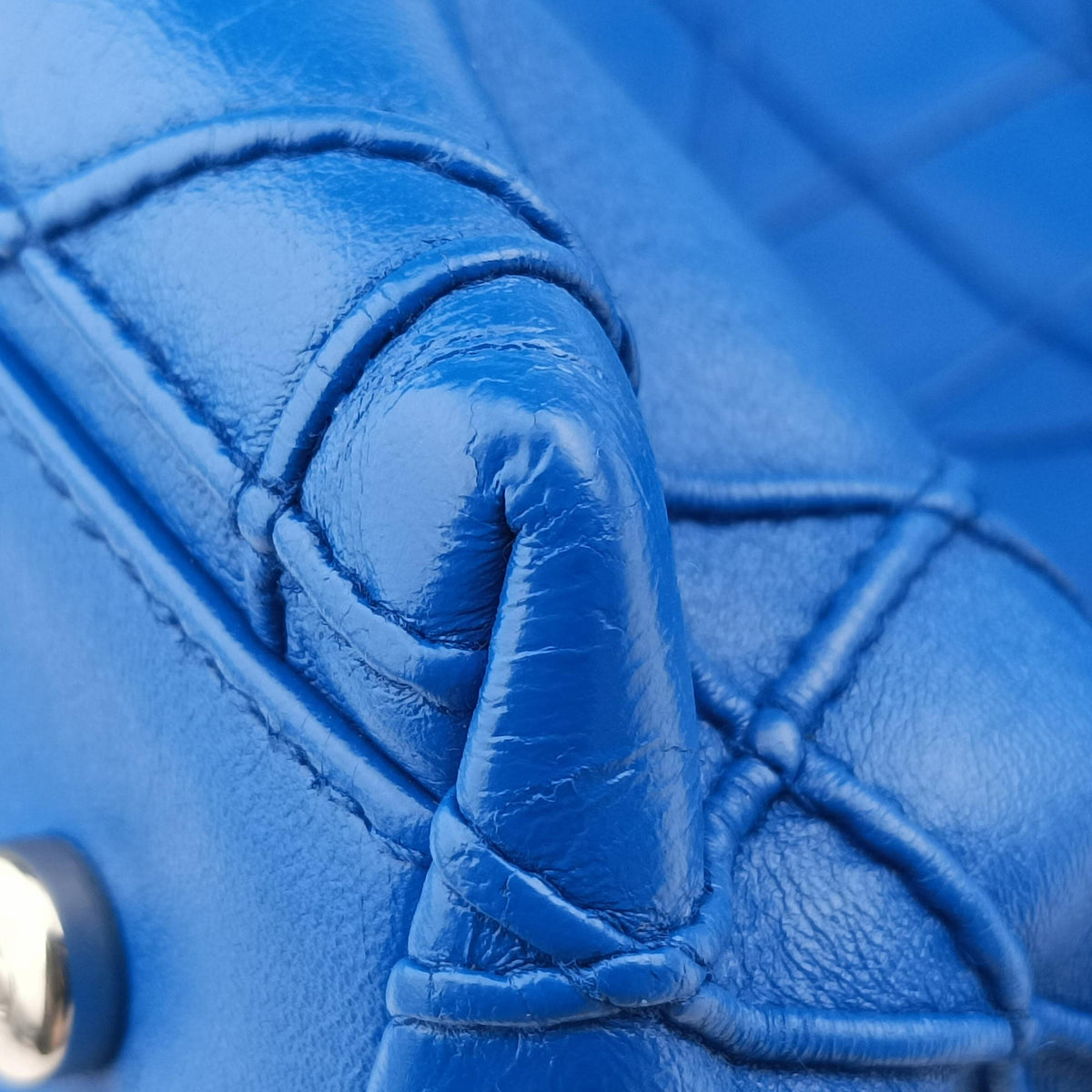 Pre-owned Christian Dior Granville Blue lambskin  shoulderbag | stylenewstar