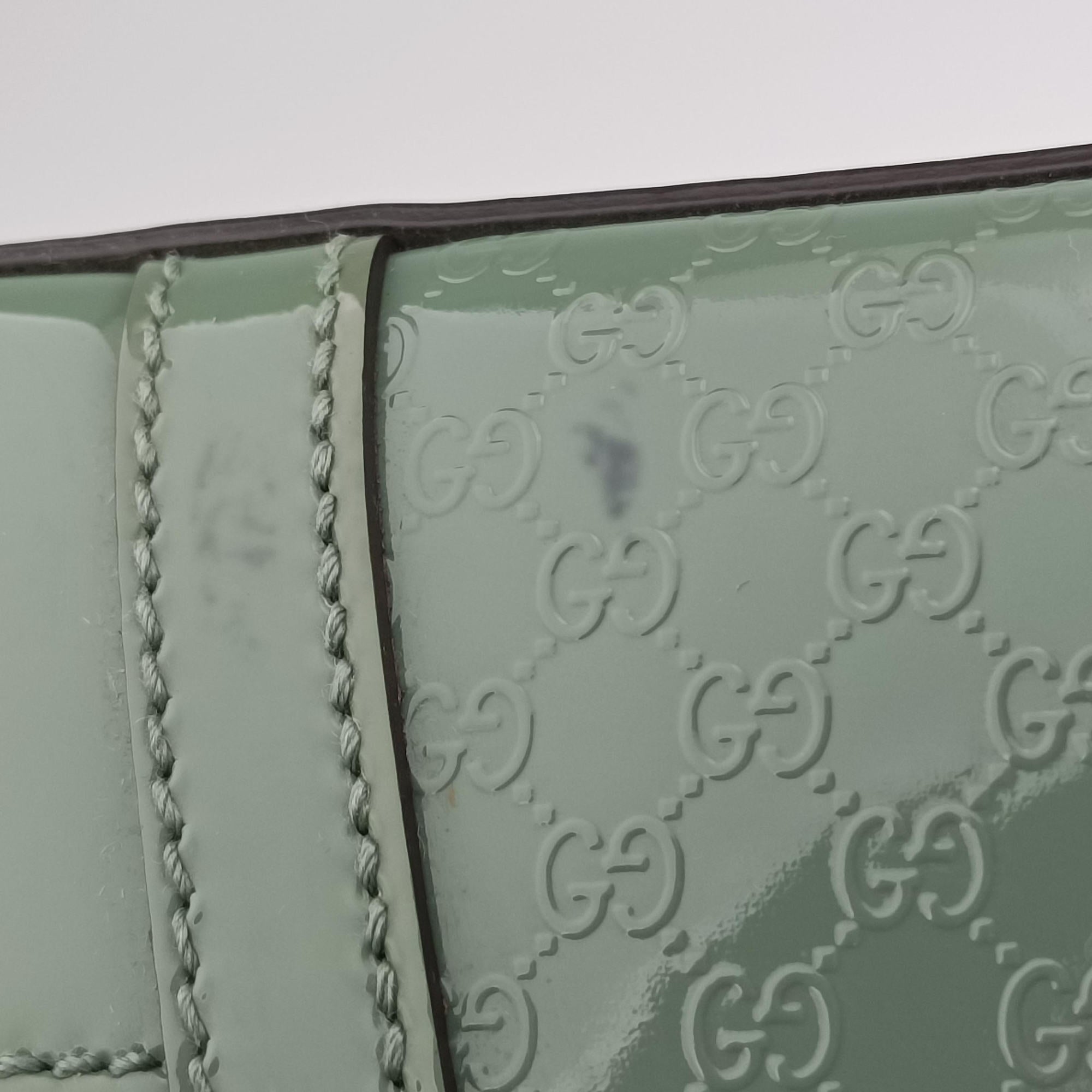 Pre-owned Gucci Microguccissima Green Patent Leather 309614 handbag | stylenewstar