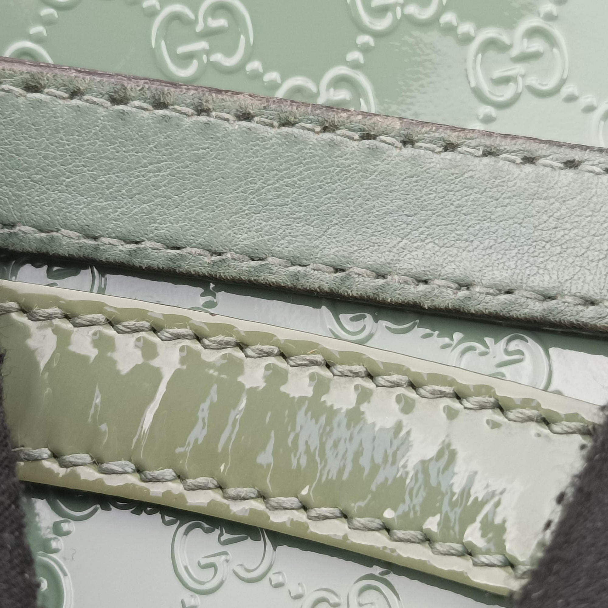 Pre-owned Gucci Microguccissima Green Patent Leather 309614 handbag | stylenewstar