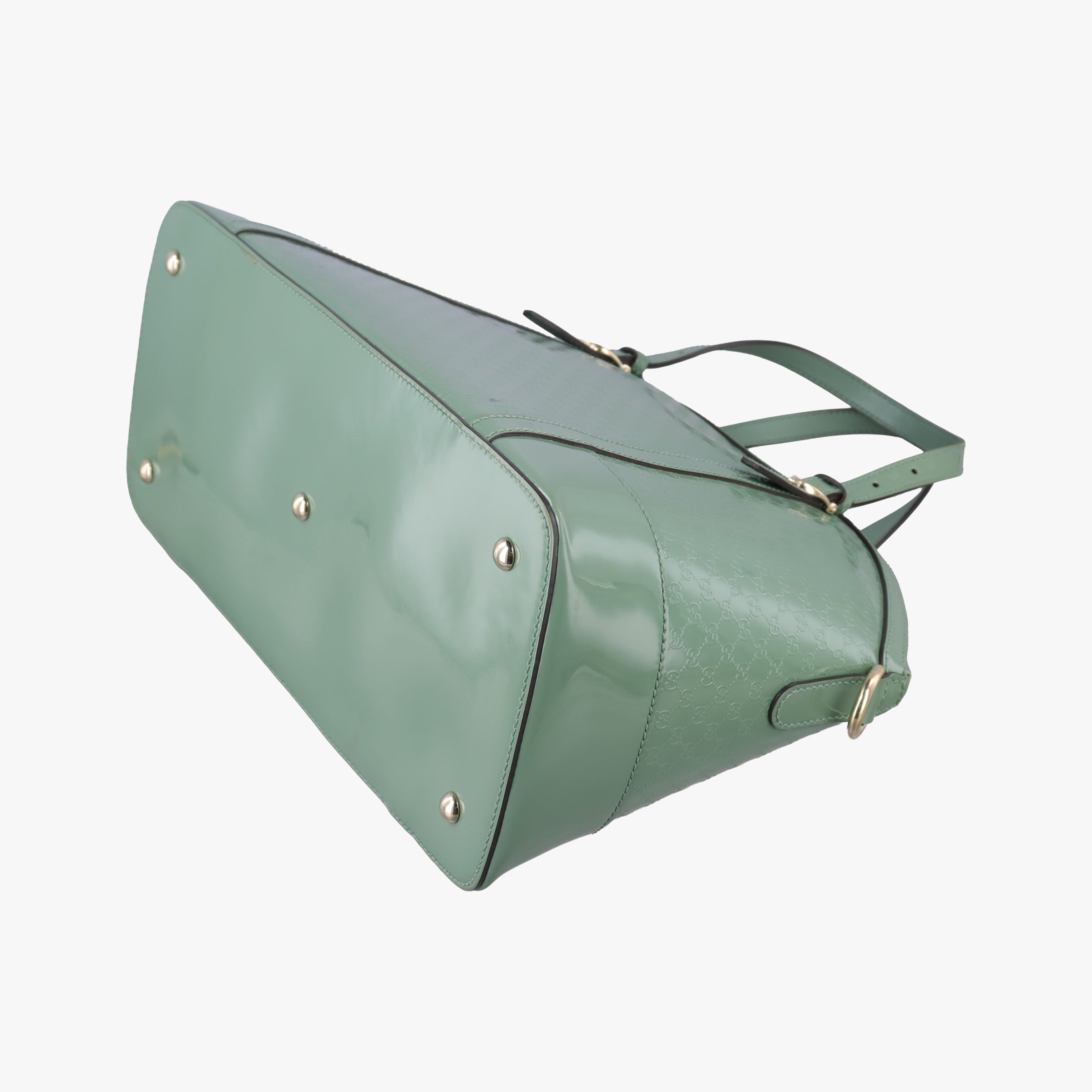 Pre-owned Gucci Microguccissima Green Patent Leather 309614 handbag | stylenewstar