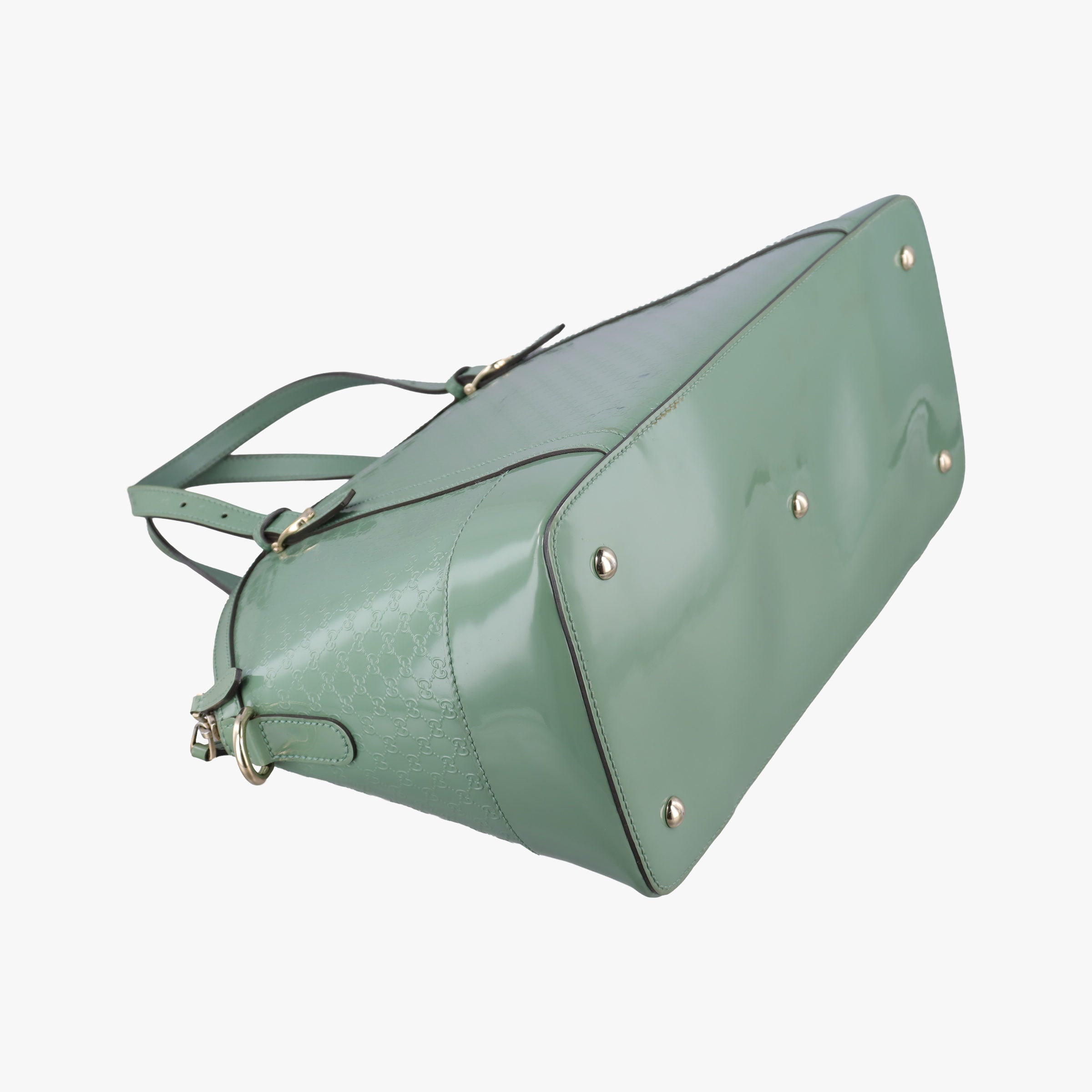Pre-owned Gucci Microguccissima Green Patent Leather 309614 handbag | stylenewstar