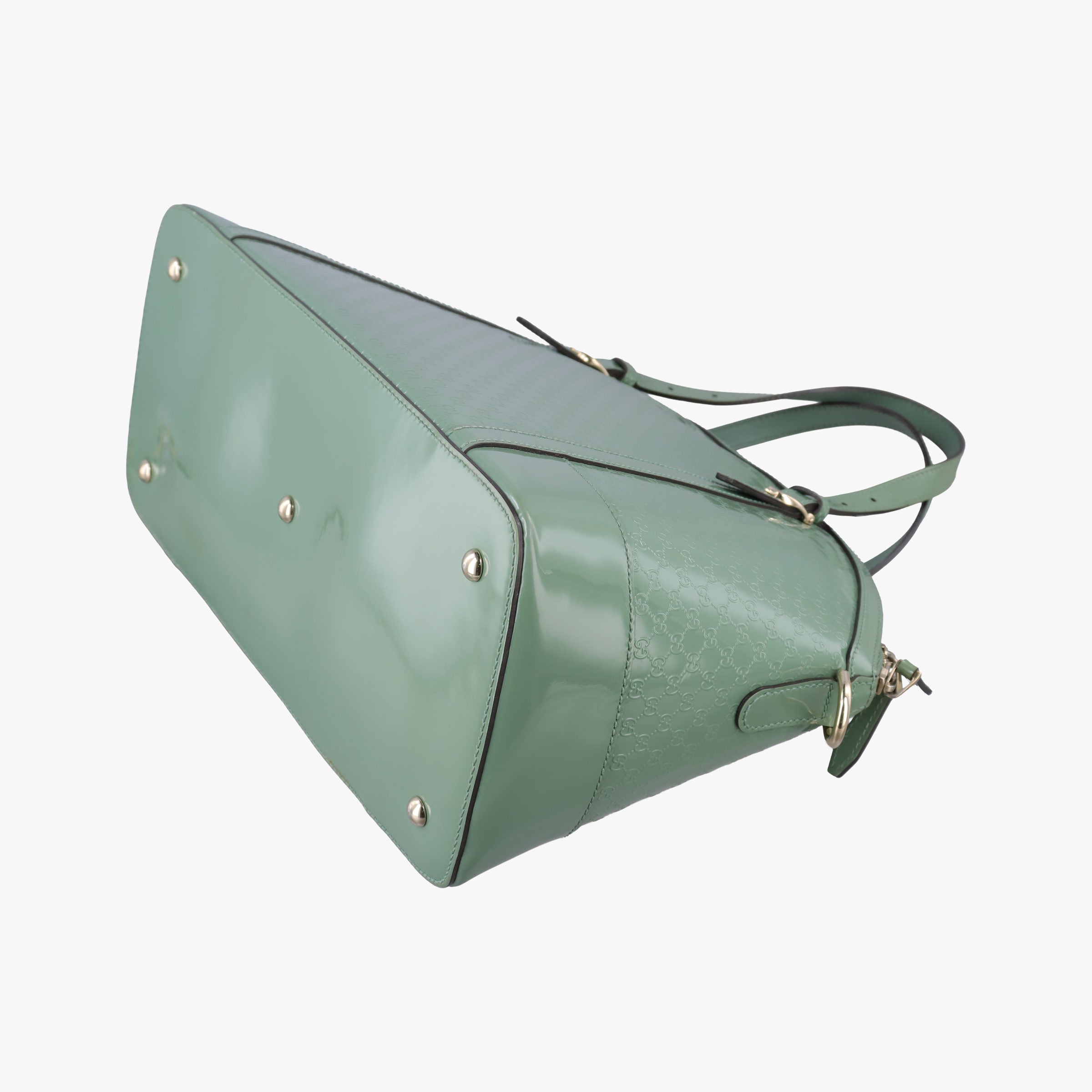 Pre-owned Gucci Microguccissima Green Patent Leather 309614 handbag | stylenewstar