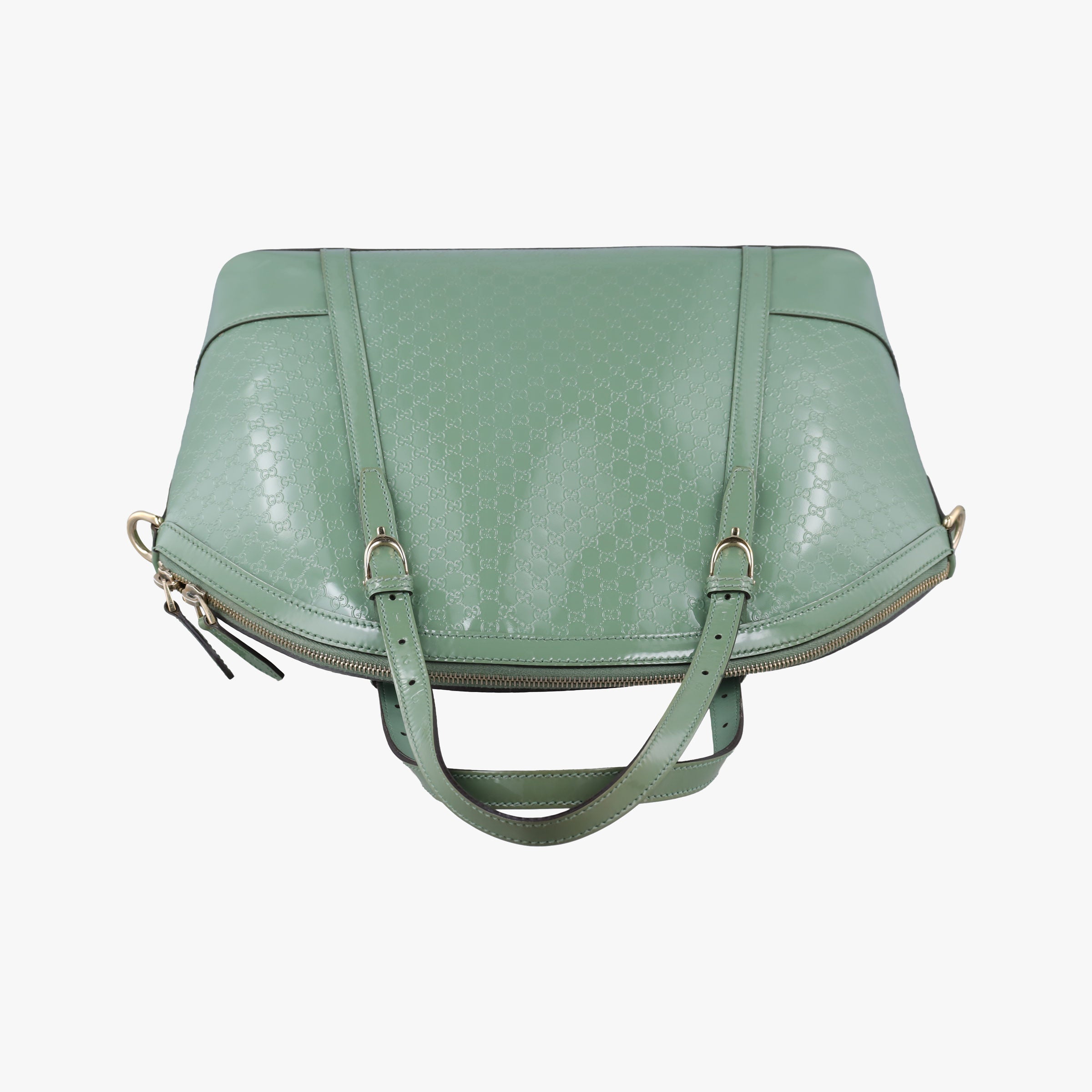 Pre-owned Gucci Microguccissima Green Patent Leather 309614 handbag | stylenewstar