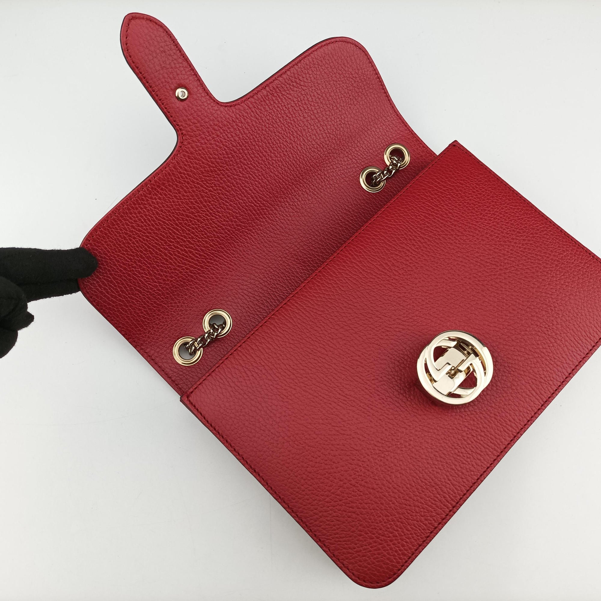 Pre-owned Gucci Interlocking G Red Leather 510303 shoulderbag | stylenewstar