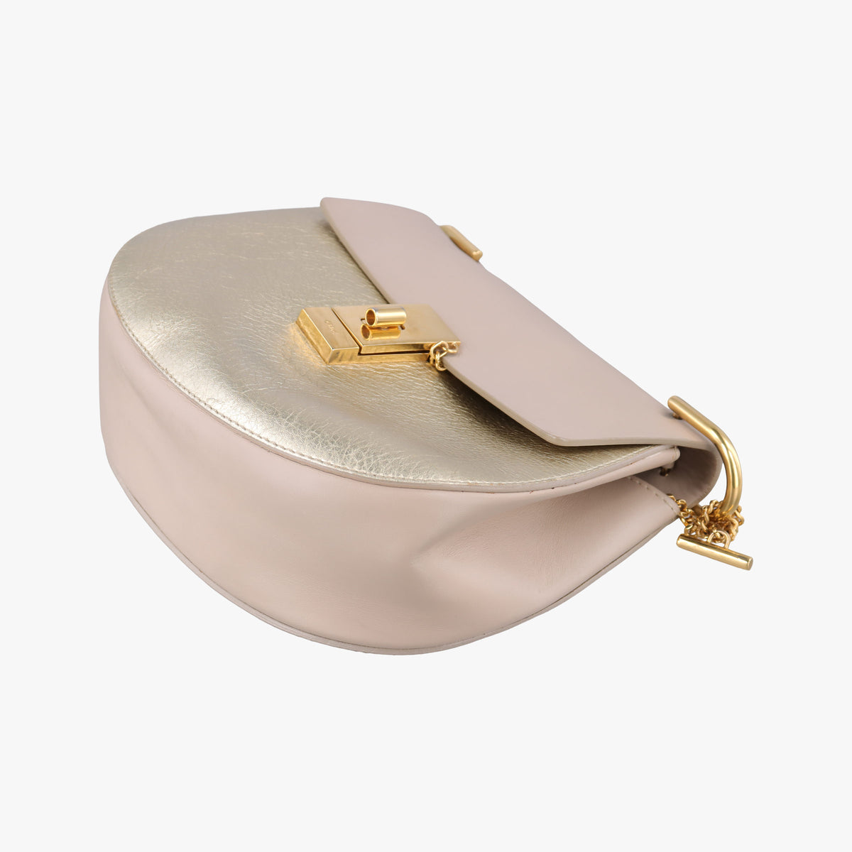 Pre-owned Chloe DREW Pink×Gold Leather  shoulderbag | stylenewstar