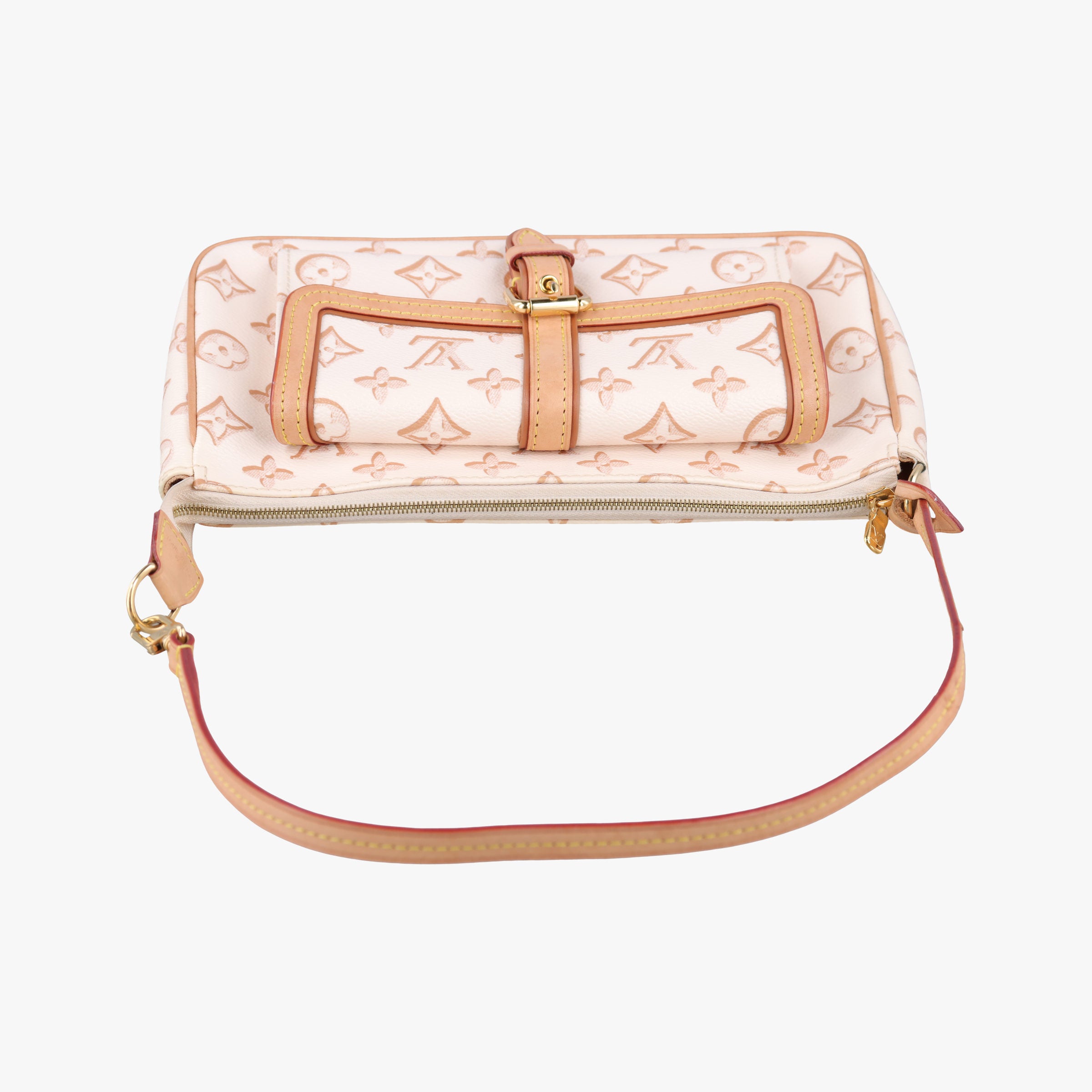 Pre-owned Louis Vuitton Maxi Pochette Accessoires Ivory x Brown PVC-coated canvas M20920 shoulderbag | stylenewstar