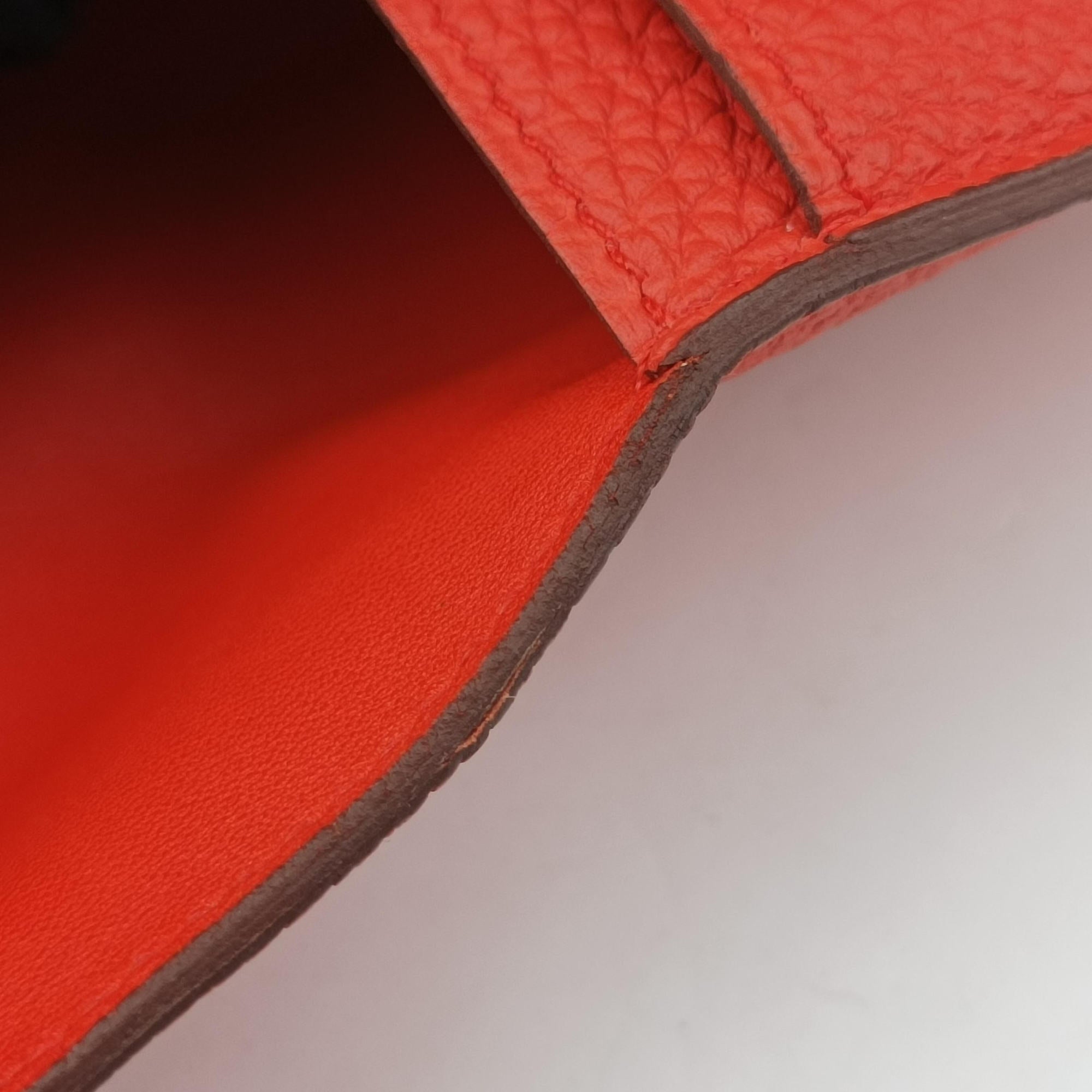 Pre-owned Hermes Dogon Duo Orange Togo  clutchbag | stylenewstar