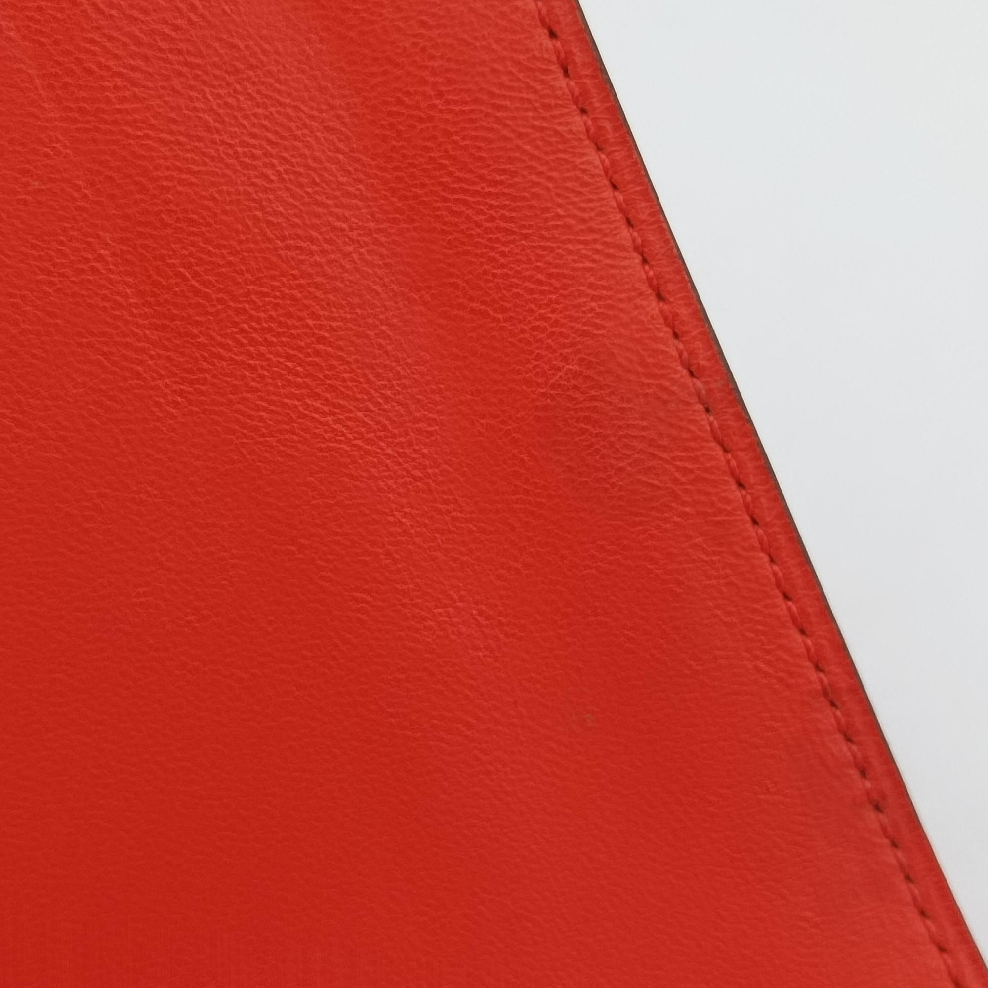 Pre-owned Hermes Dogon Duo Orange Togo  clutchbag | stylenewstar