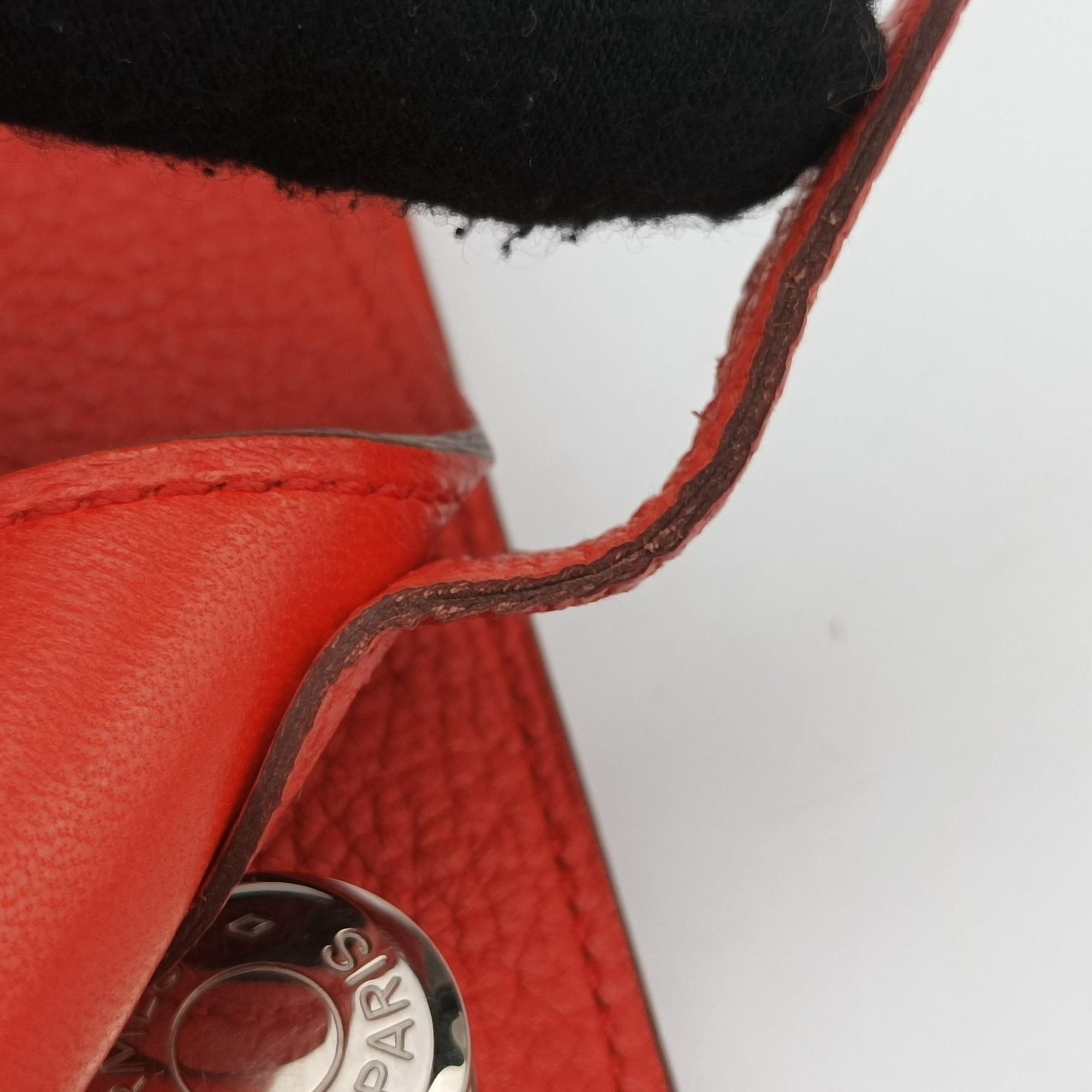Pre-owned Hermes Dogon Duo Orange Togo  clutchbag | stylenewstar