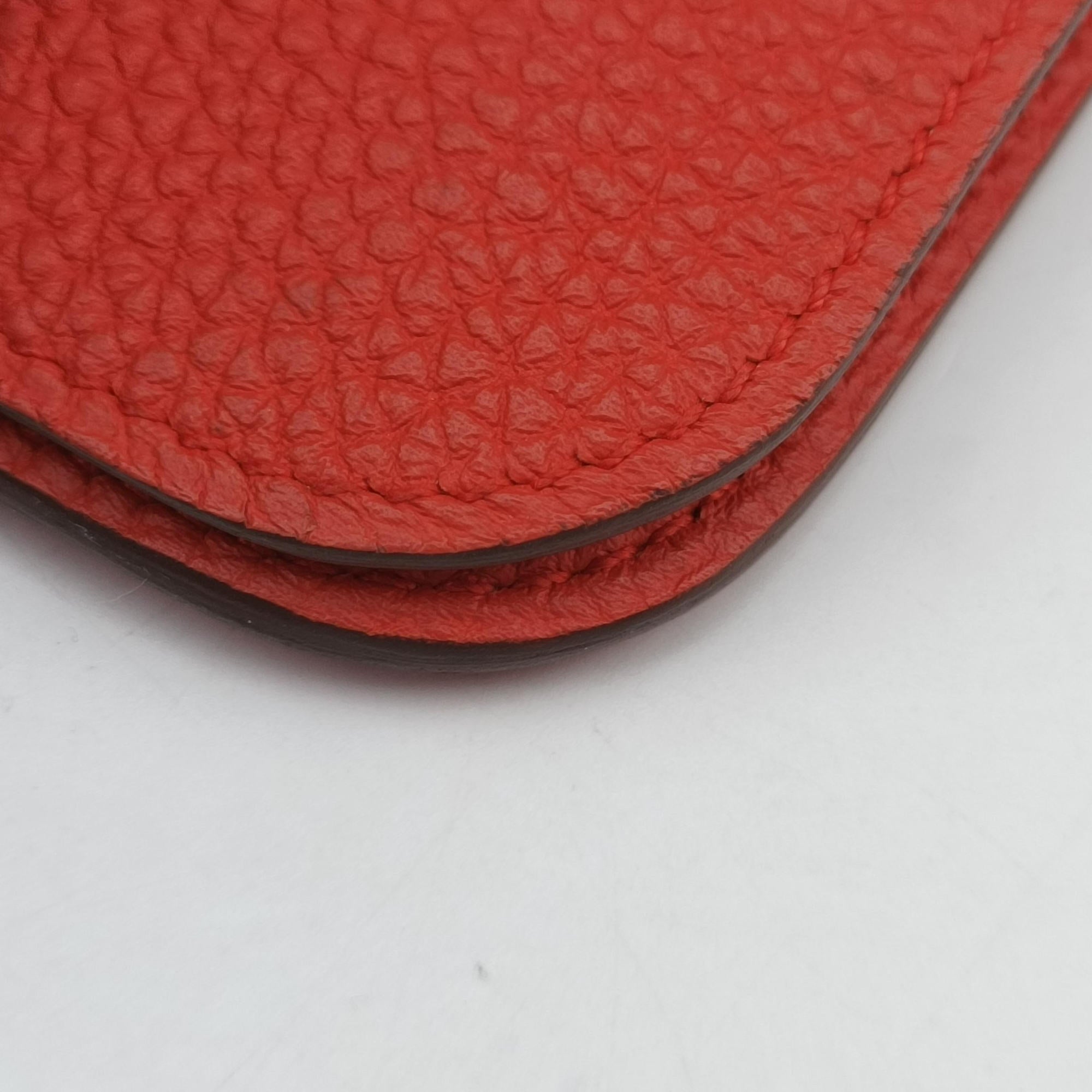 Pre-owned Hermes Dogon Duo Orange Togo  clutchbag | stylenewstar