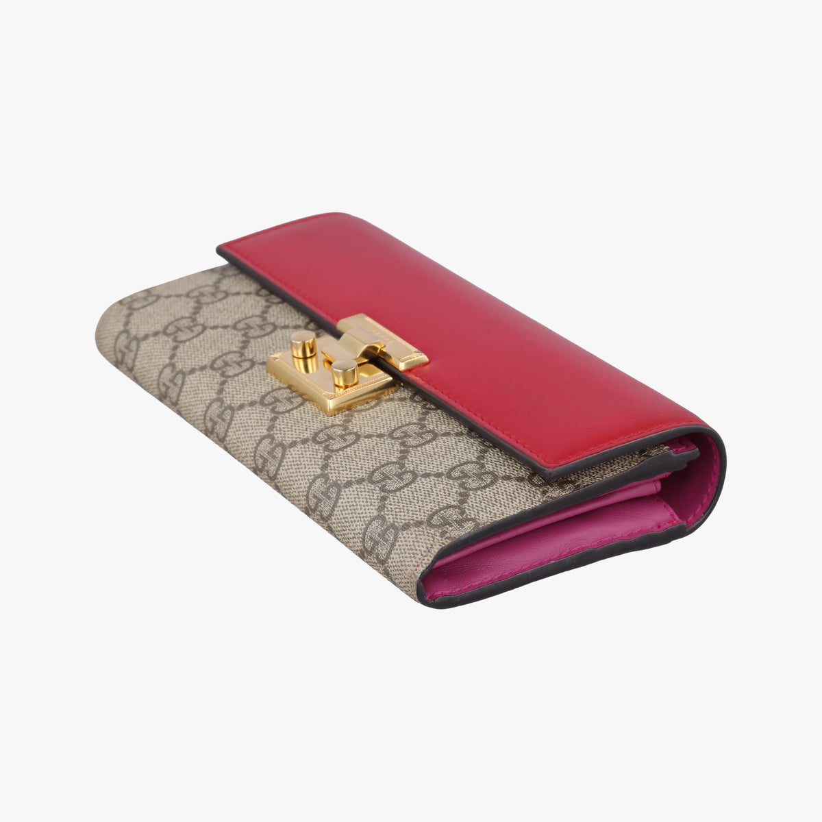 Pre-owned Gucci Padlock Chain beige×red×multi PVC coated canvas×Leather 453506 handbag | stylenewstar