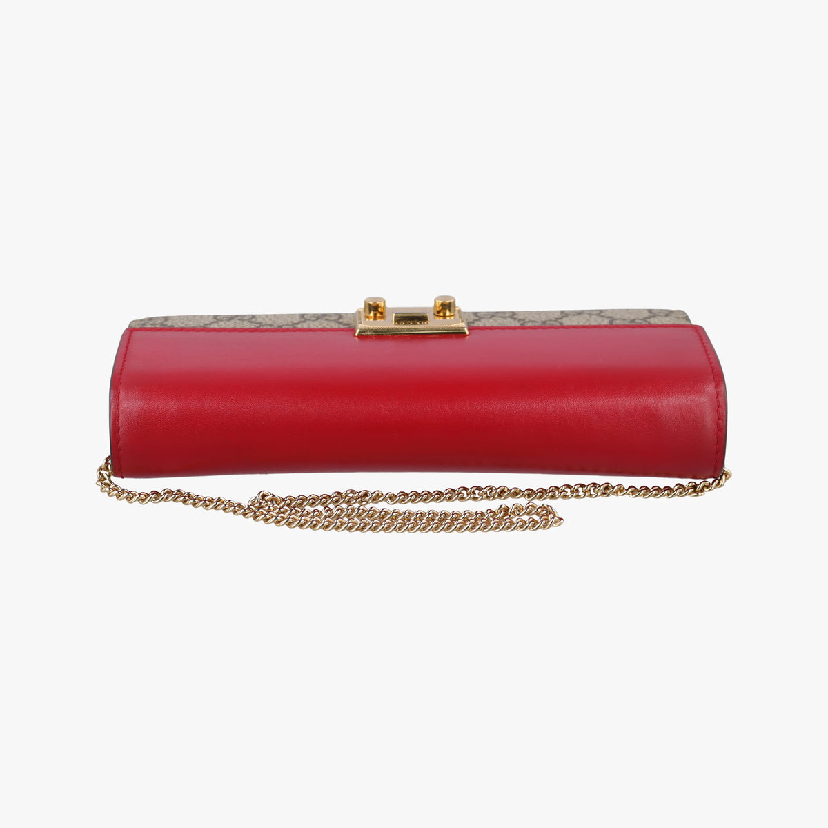 Pre-owned Gucci Padlock Chain beige×red×multi PVC coated canvas×Leather 453506 handbag | stylenewstar