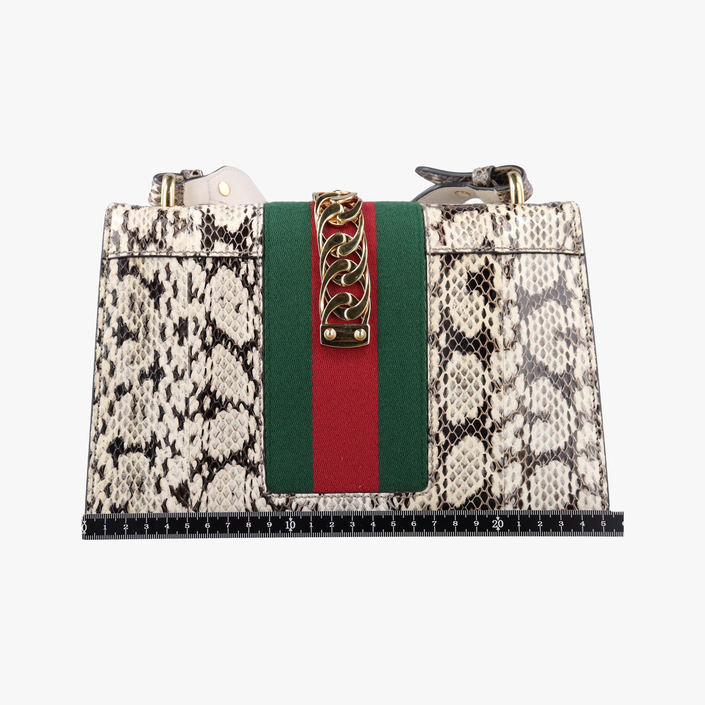 Pre-owned Gucci Sylvie Beige×Multi Snakeskin×Leather 421882 shoulderbag | stylenewstar