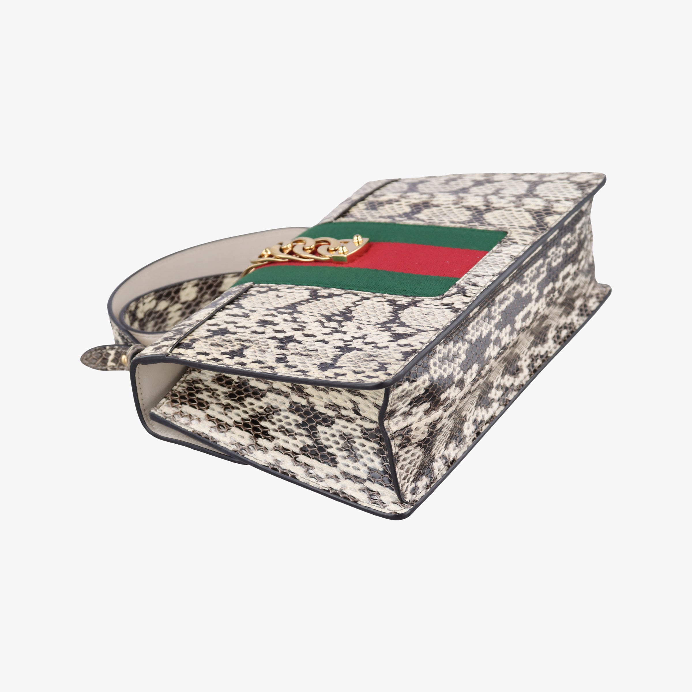 Pre-owned Gucci Sylvie Beige×Multi Snakeskin×Leather 421882 shoulderbag | stylenewstar