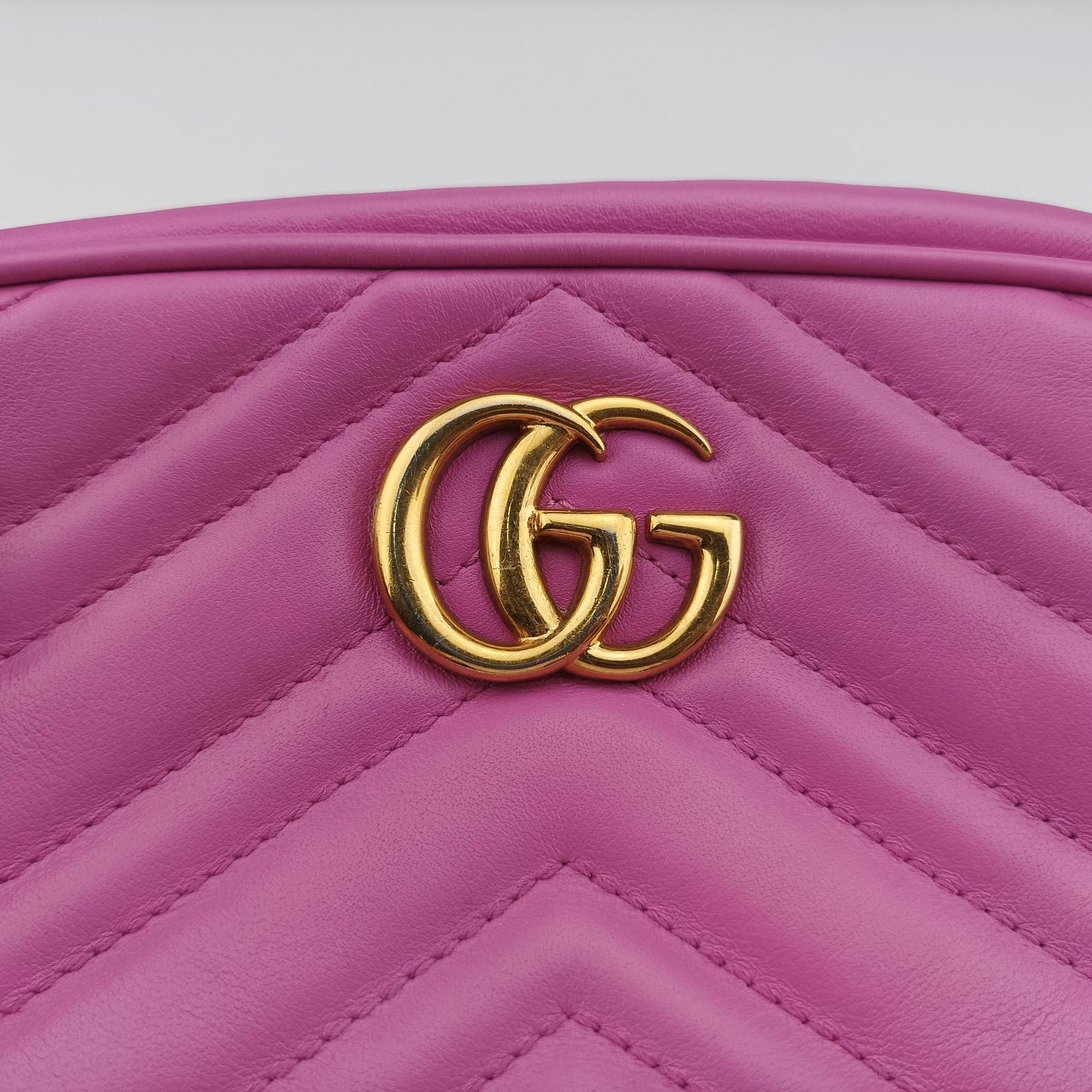 Vintage Gucci GG Marmont Pink Leather 448065 shoulderbag | stylenewstar