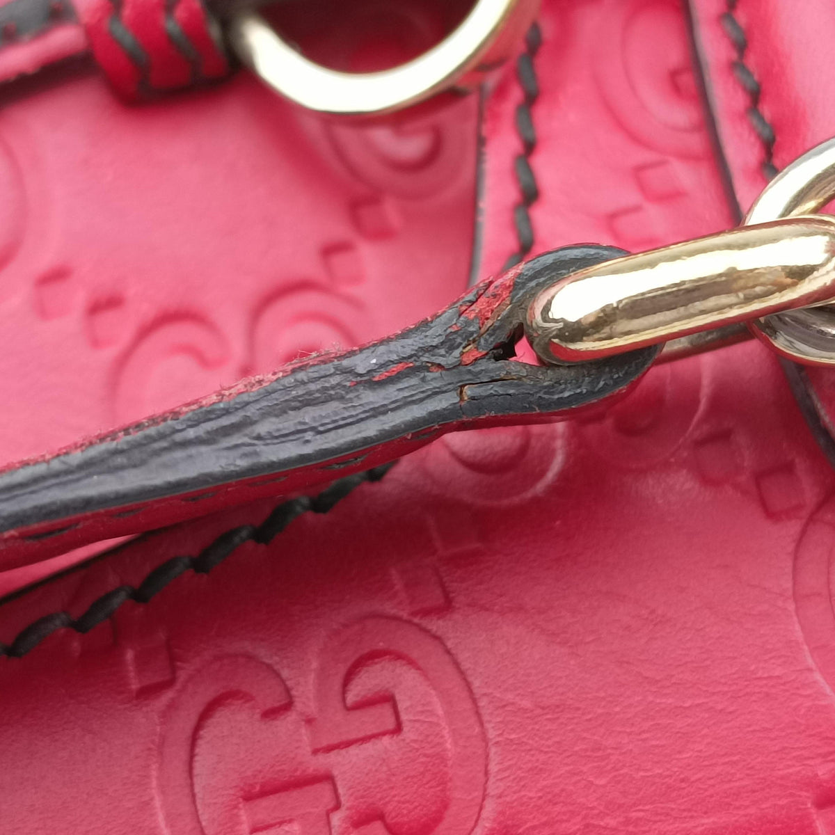 Pre-owned Gucci Emily Red Leather 369621 shoulderbag | stylenewstar