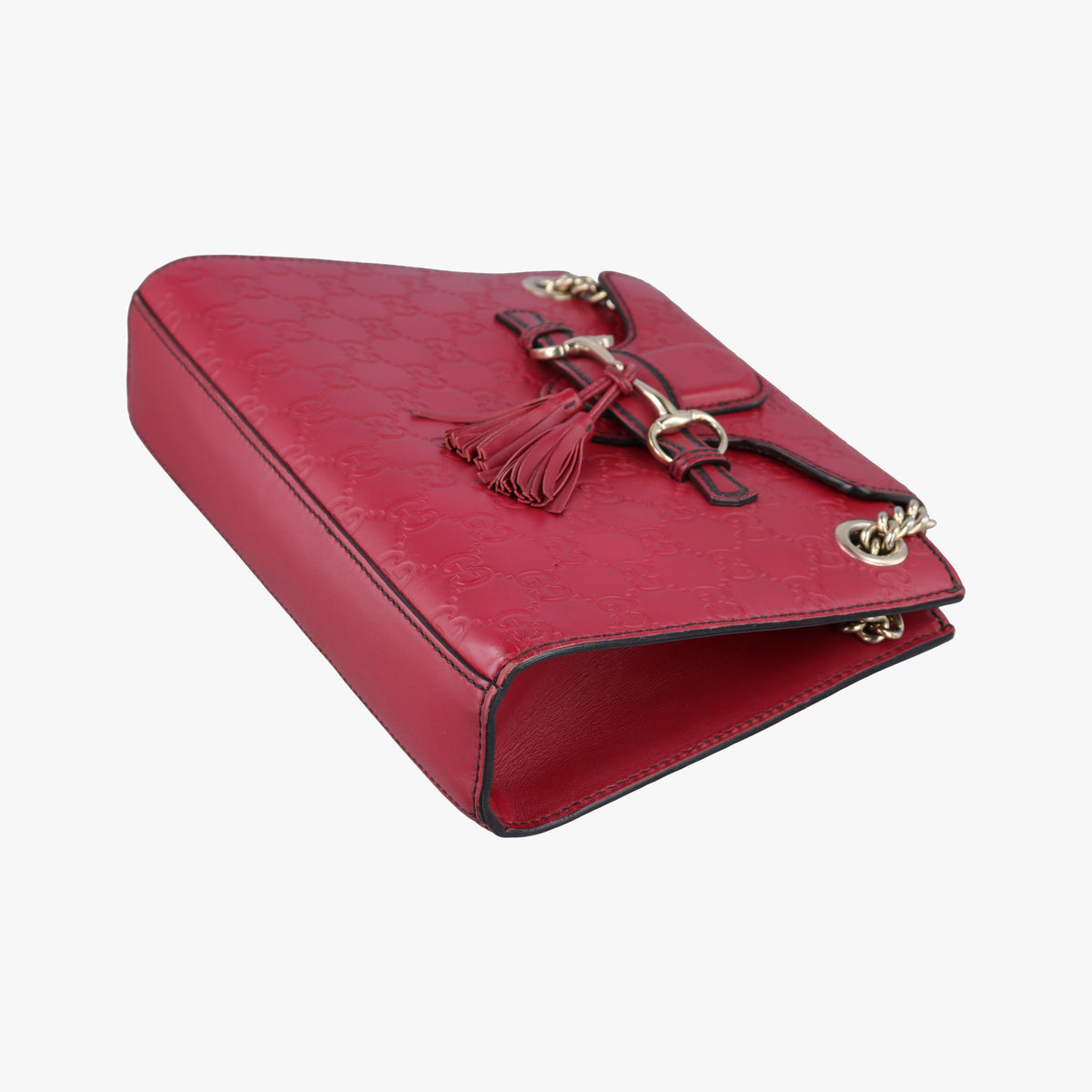 Pre-owned Gucci Emily Red Leather 369621 shoulderbag | stylenewstar