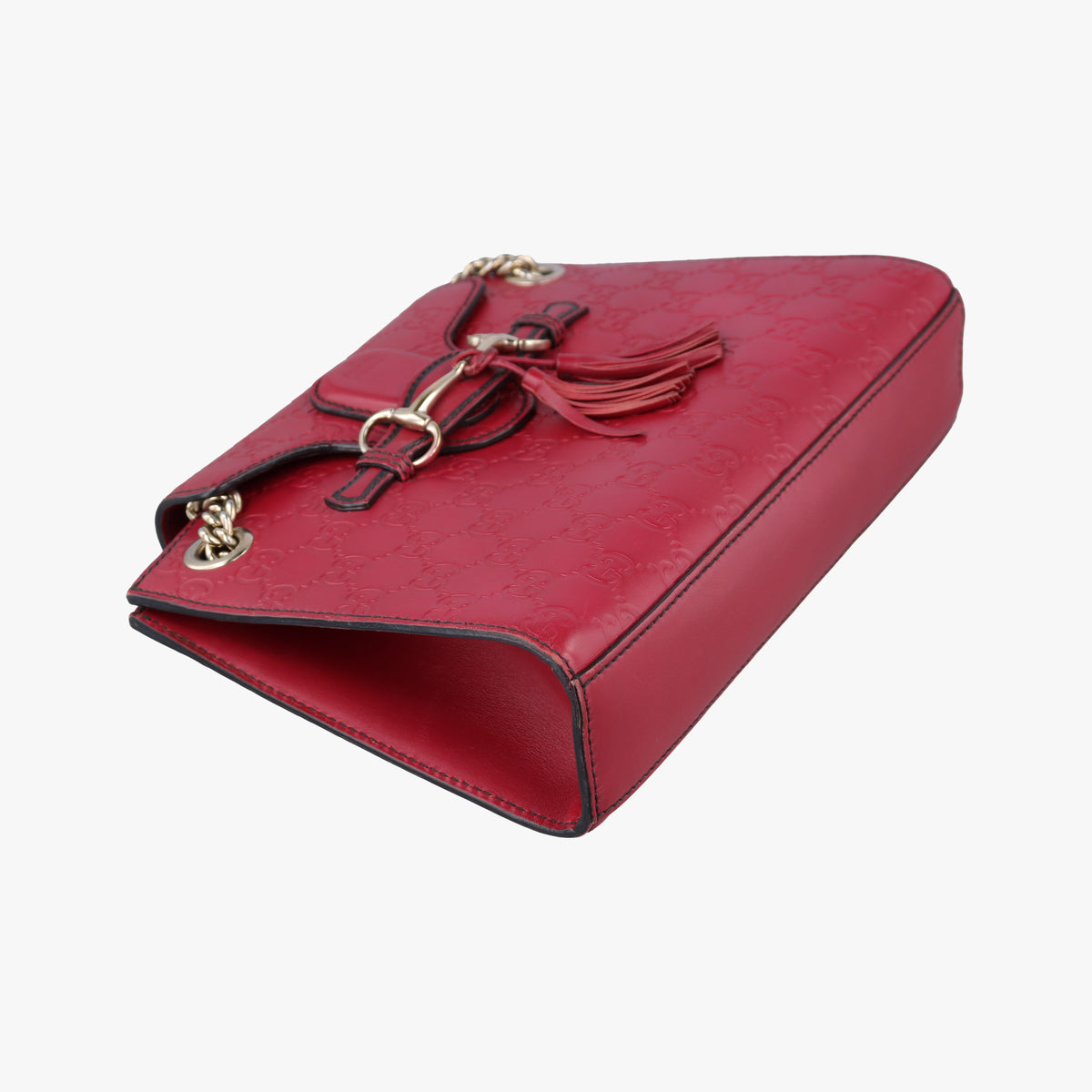 Pre-owned Gucci Emily Red Leather 369621 shoulderbag | stylenewstar