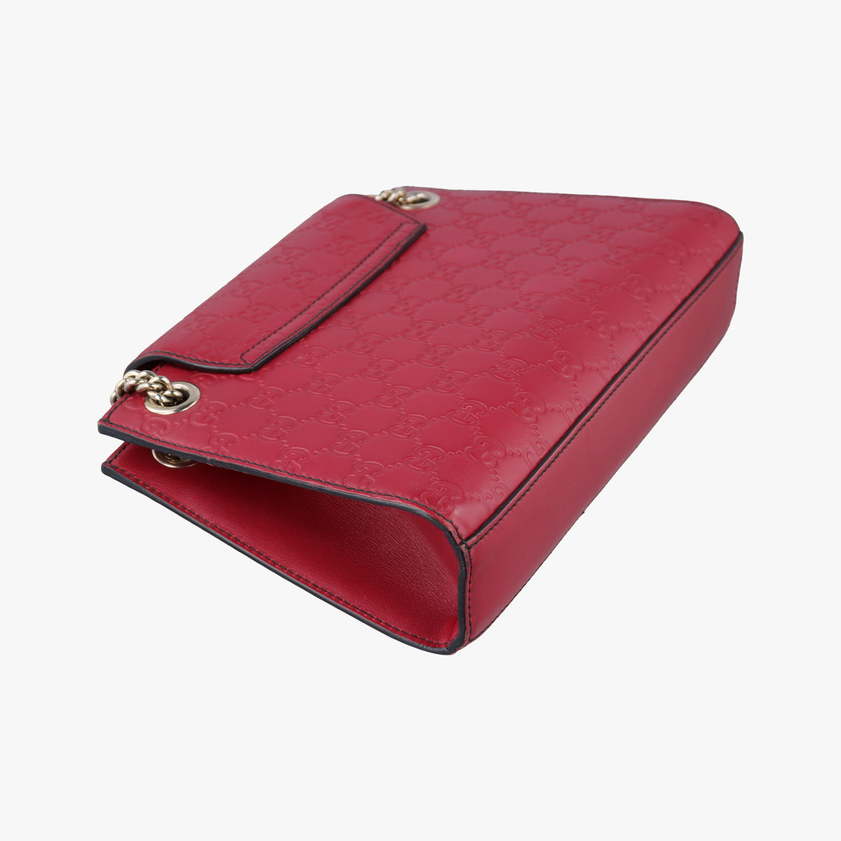 Pre-owned Gucci Emily Red Leather 369621 shoulderbag | stylenewstar