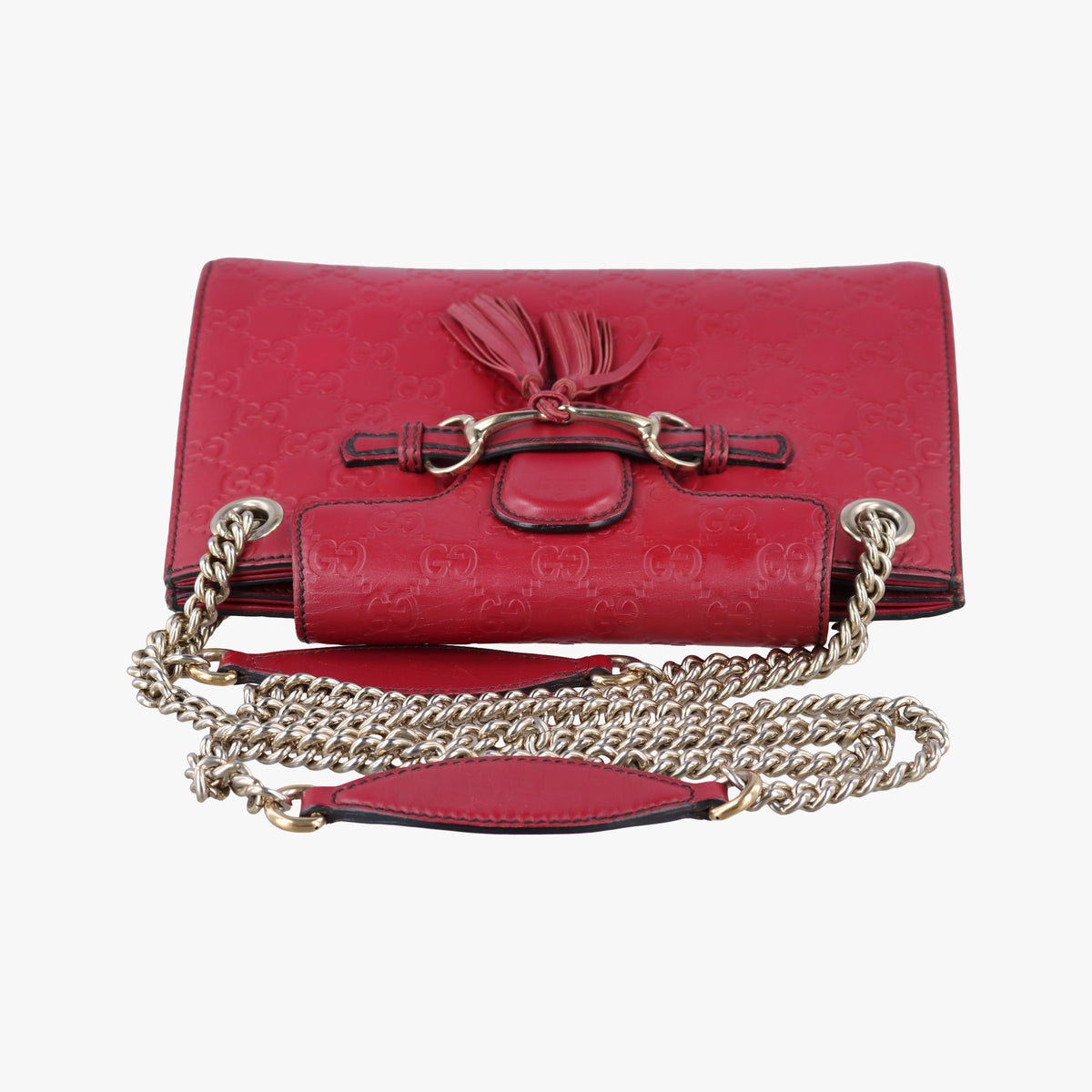 Pre-owned Gucci Emily Red Leather 369621 shoulderbag | stylenewstar