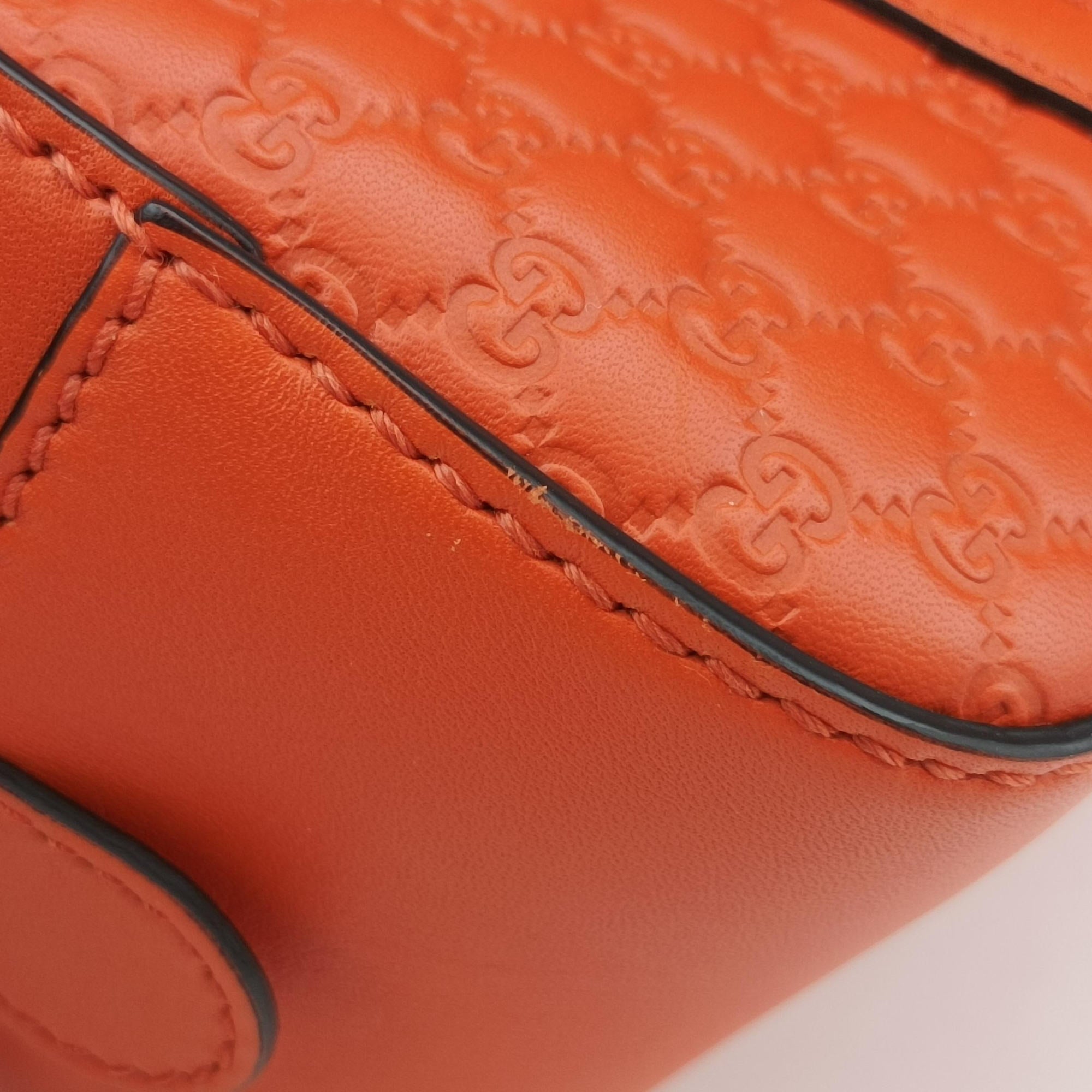 Pre-owned Gucci Microguccissima Orange Leather 510289 shoulderbag | stylenewstar