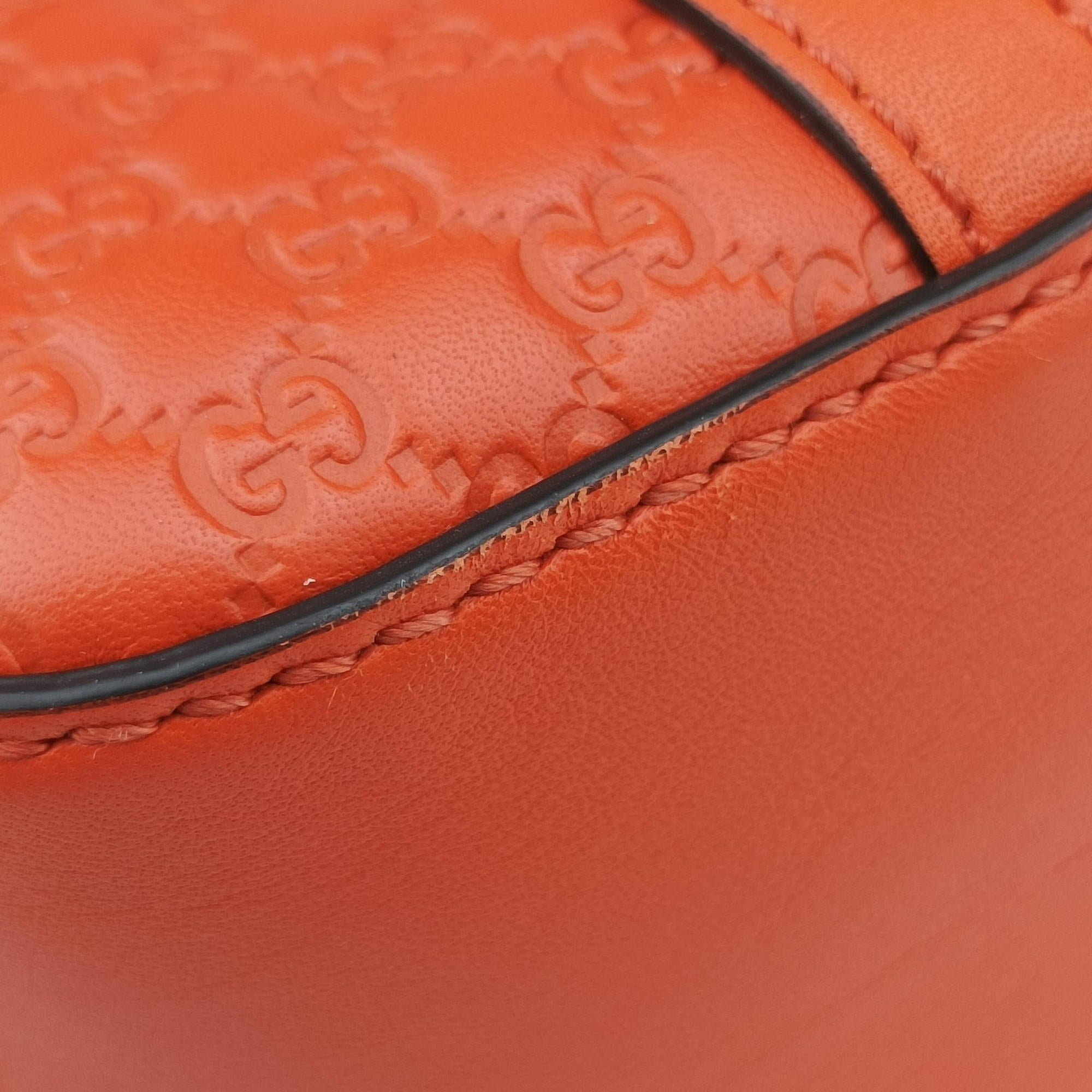 Pre-owned Gucci Microguccissima Orange Leather 510289 shoulderbag | stylenewstar