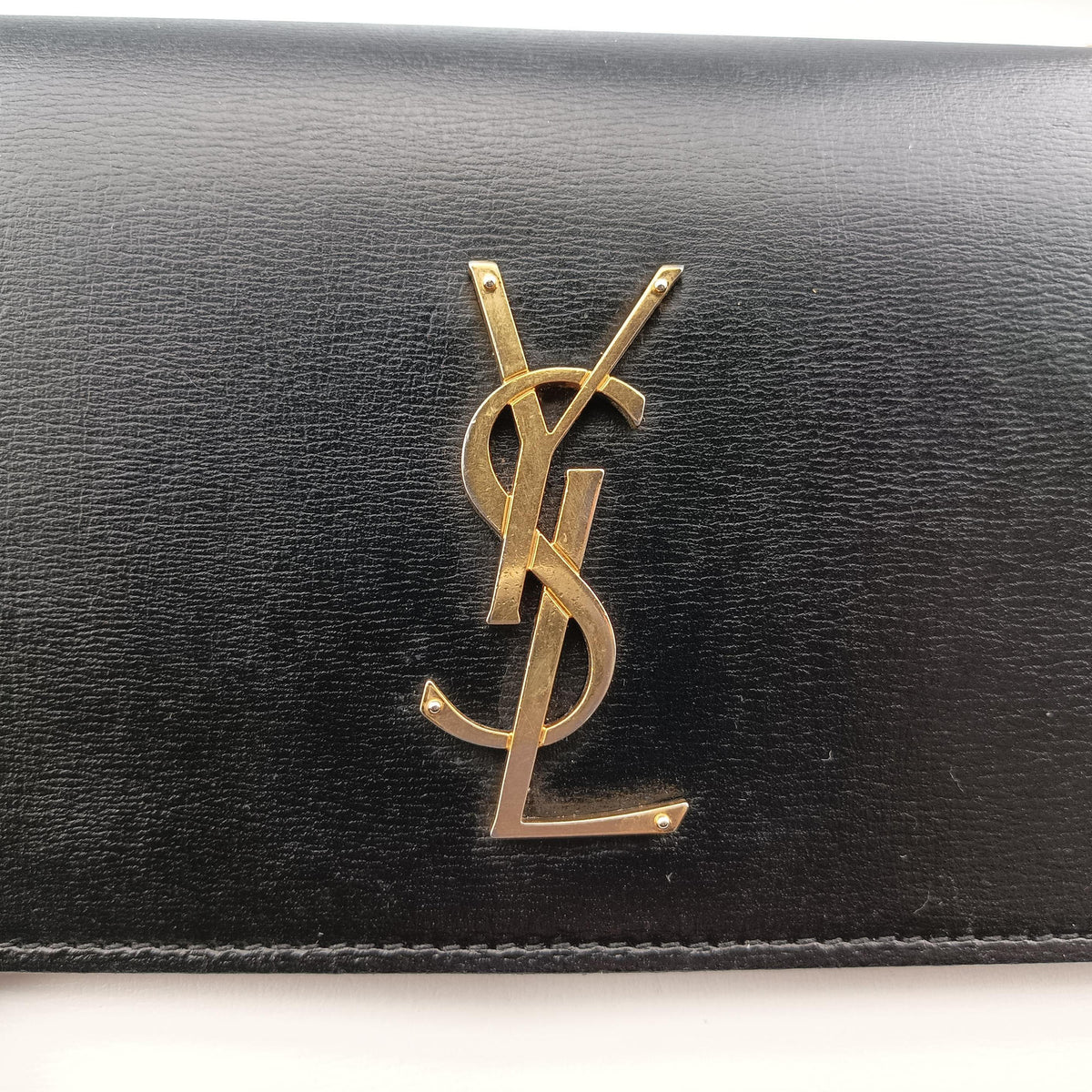 Pre-owned Yves Saint Laurent SUNSET Black×white Leather 442906 shoulderbag | stylenewstar