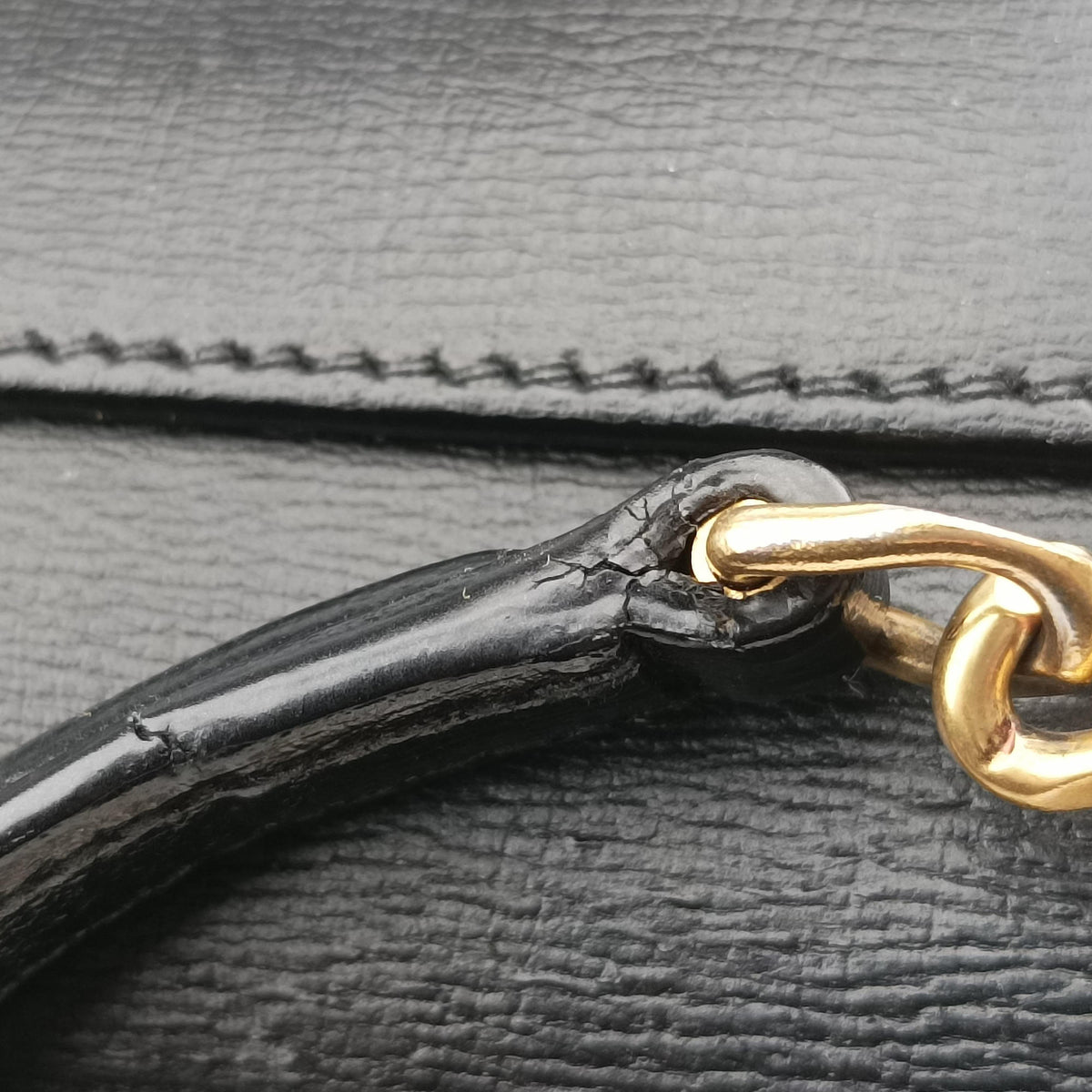 Pre-owned Yves Saint Laurent SUNSET Black×white Leather 442906 shoulderbag | stylenewstar
