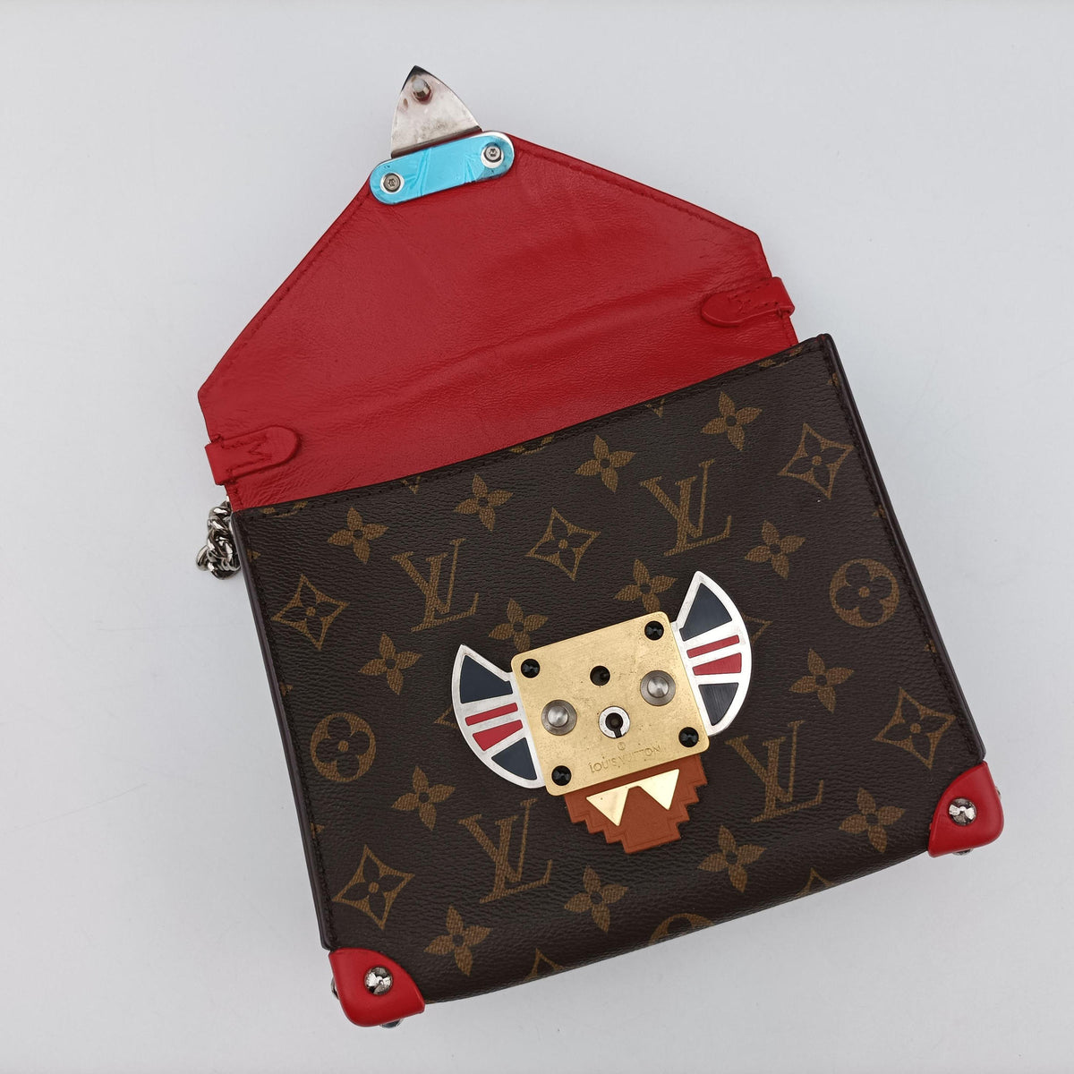 Secondhand Louis Vuitton TRIBAL MASK Brown Monogram canvas×leather M50129 shoulderbag | stylenewstar