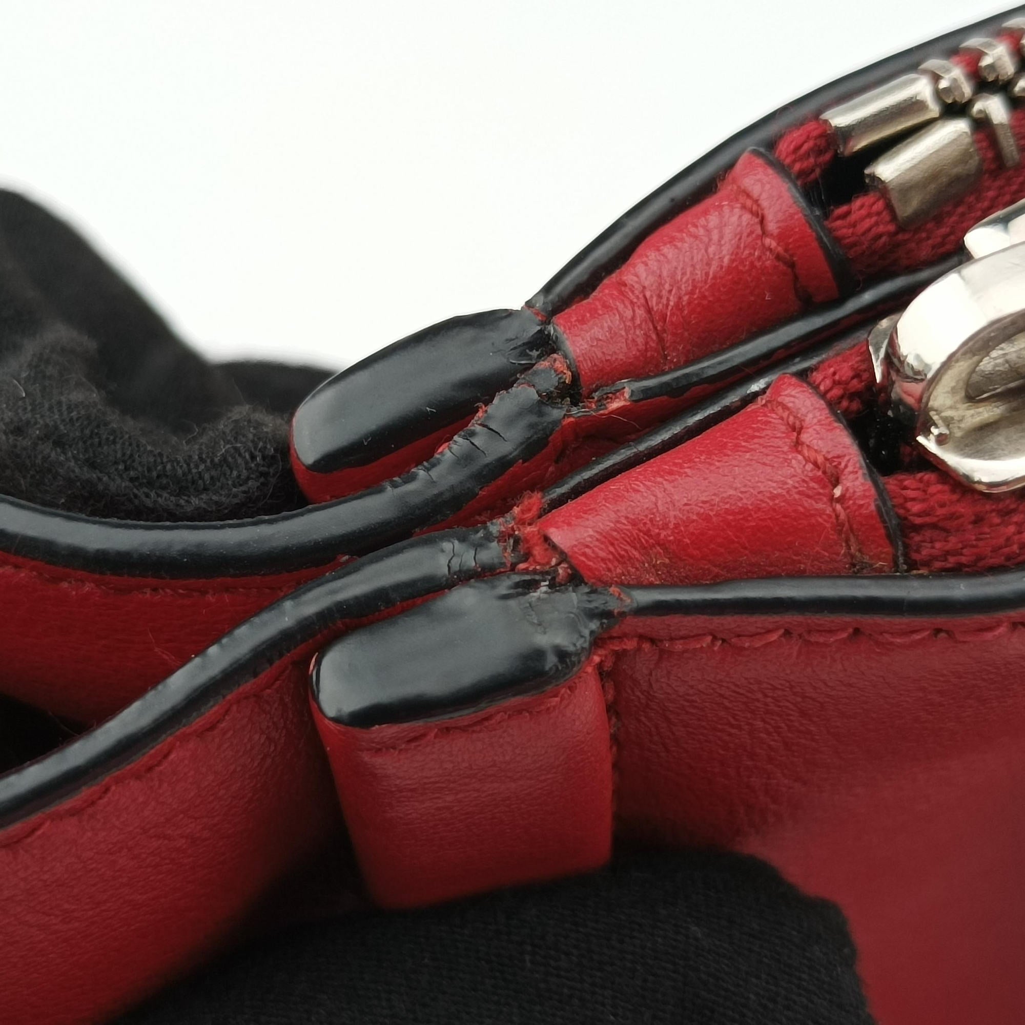 Pre-owned Prada Concept Red Leather 1BA175 shoulderbag | stylenewstar